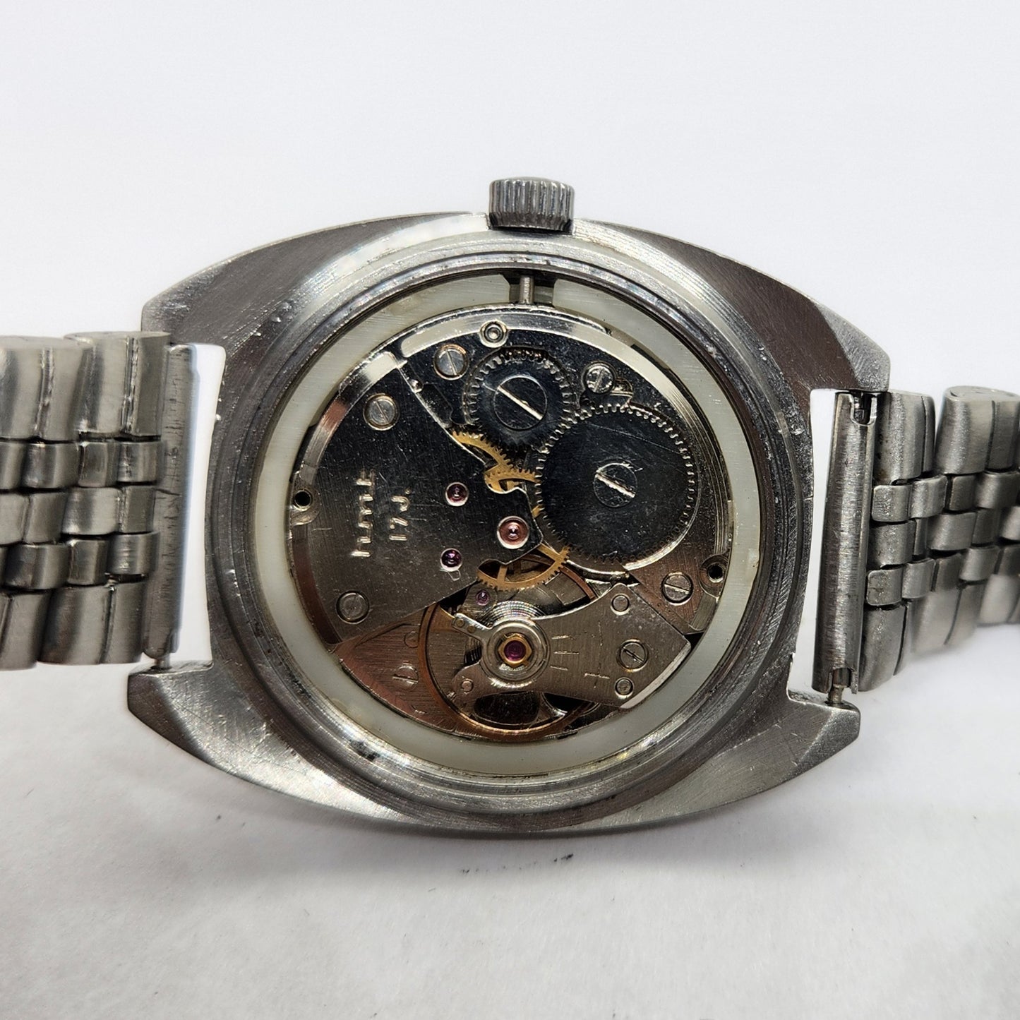 Vintage Original HMT Kohinoor Hand Winding 17 Jewels Black Face Jubilee Bracelet Men's Wrist Watch OG237