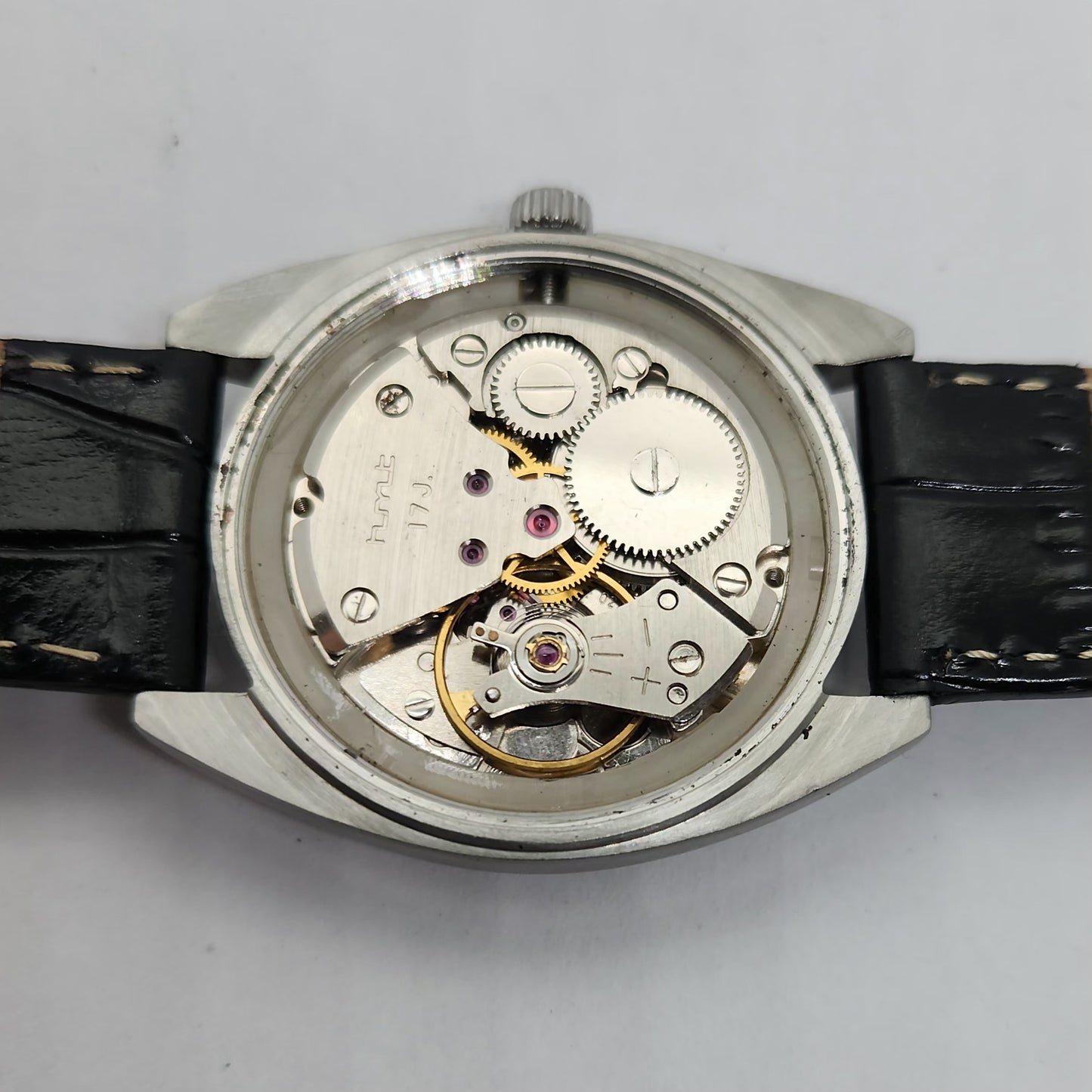 Vintage Original HMT Janata Hand Winding 17 Jewels Silver Face Men's Wrist Watch OG247