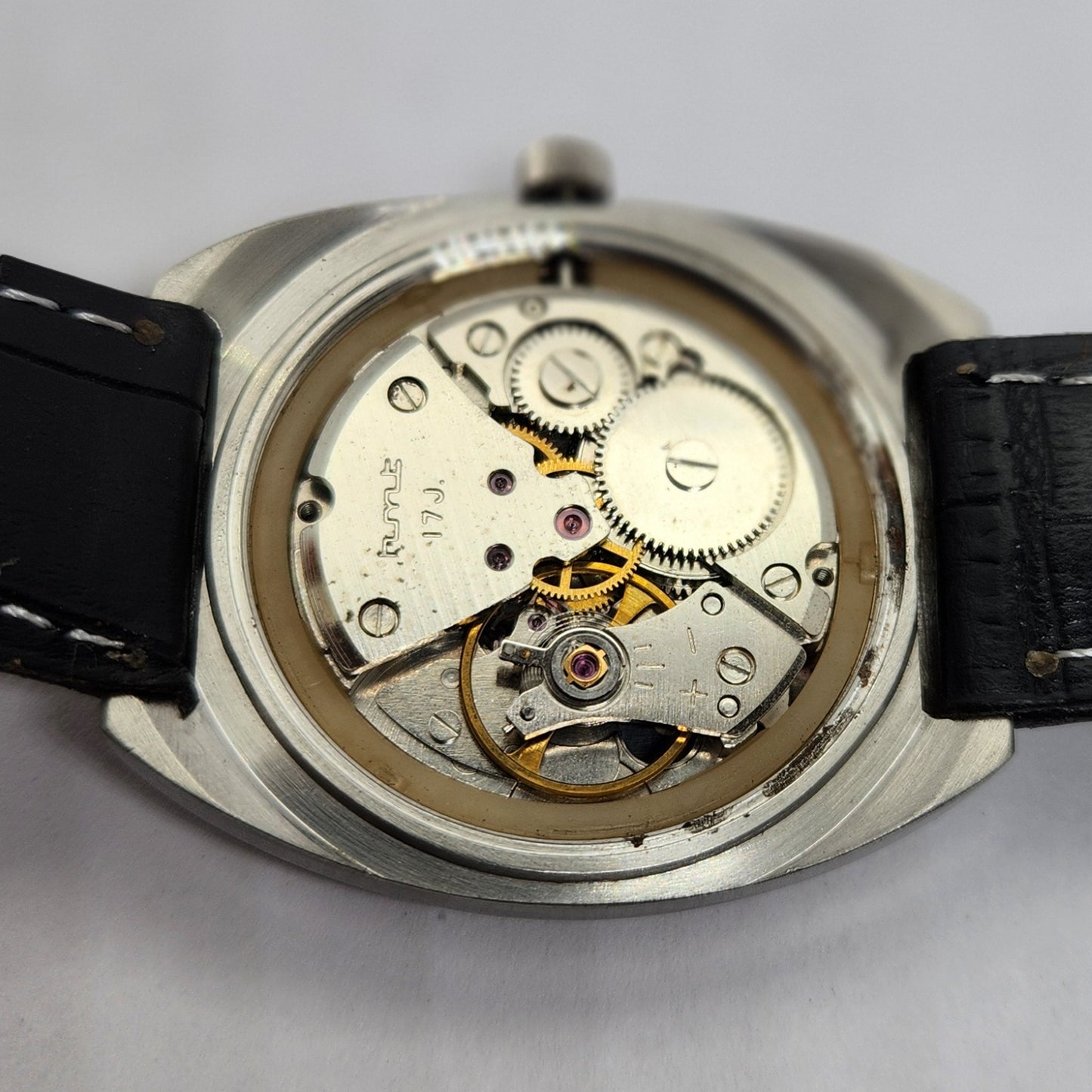 Vintage Original HMT Sarathi Hand Winding 17 Jewels Gold Face Men's Wrist Watch OG255