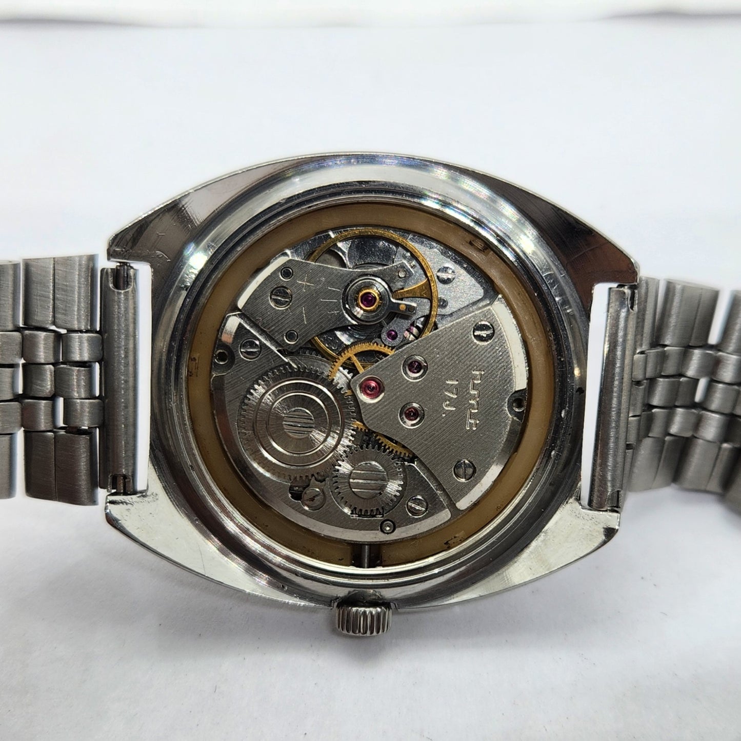 Vintage Original HMT Kohinoor Hand Winding 17 Jewels Off White Face Men's Wrist Watch OG305