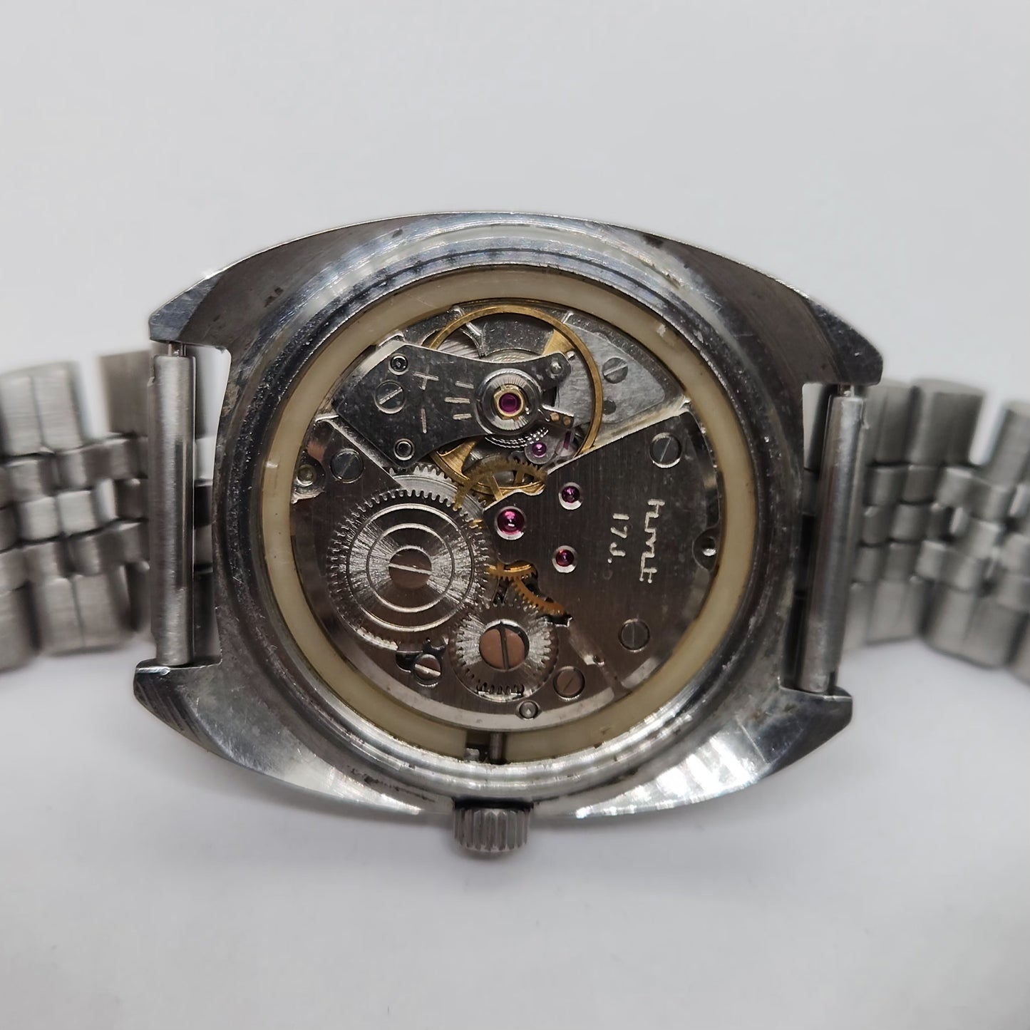 Vintage Original HMT Kohinoor Hand Winding 17 Jewels Silver Face Men's Wrist Watch OG313