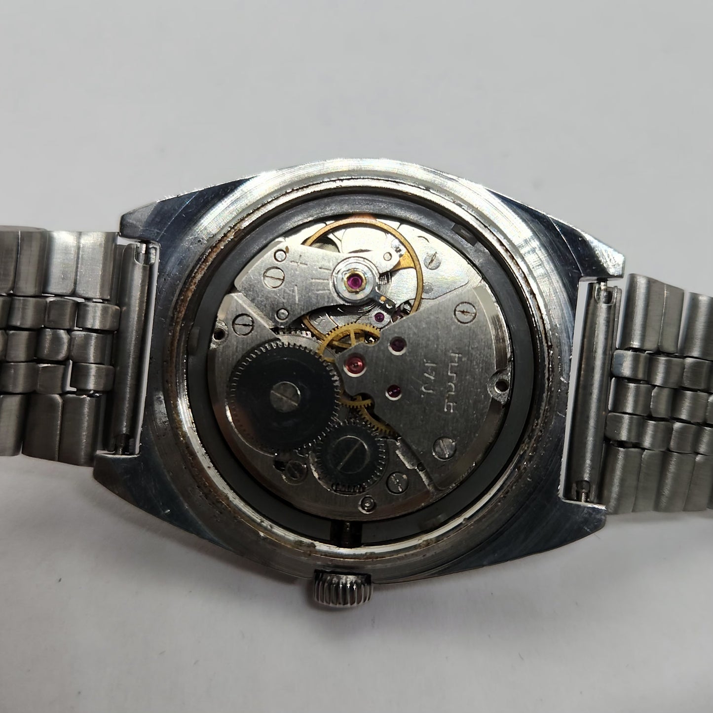 Vintage Original HMT Avinash Hand Winding 17 Jewels Silver Face Men's Wrist Watch OG314
