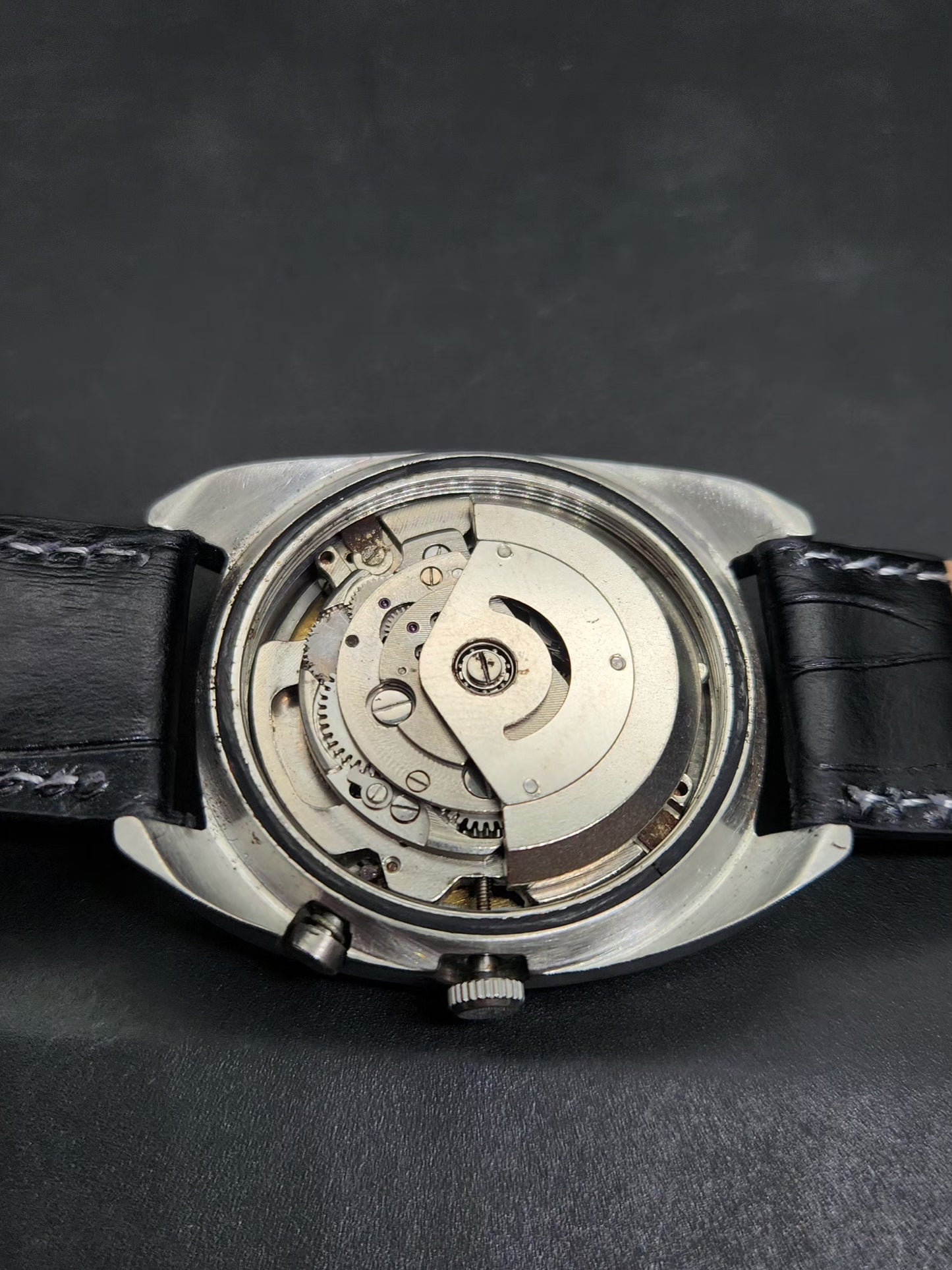 Vintage Ricoh R31 Automatic White Face New Strap 21 Jewels Day-Date Men's Wrist Watch AS14