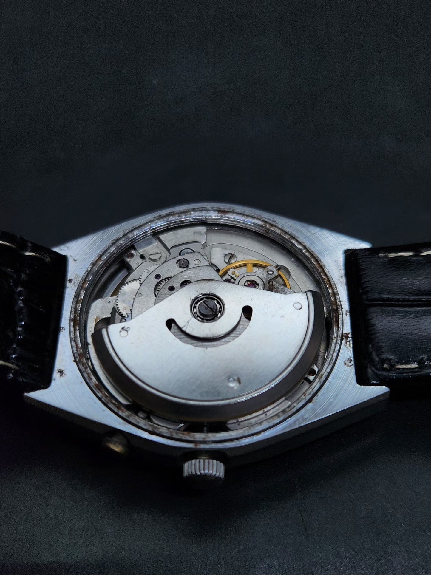 Vintage Ricoh R31 Automatic Blue Face New Strap 21 Jewels Day-Date Men's Wrist Watch AS21