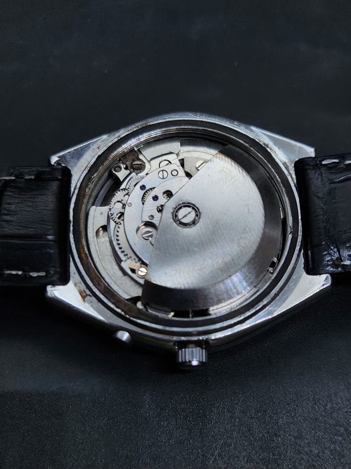 Vintage Ricoh R31 Automatic Green Face New Strap 21 Jewels Day-Date Men's Wrist Watch AS36