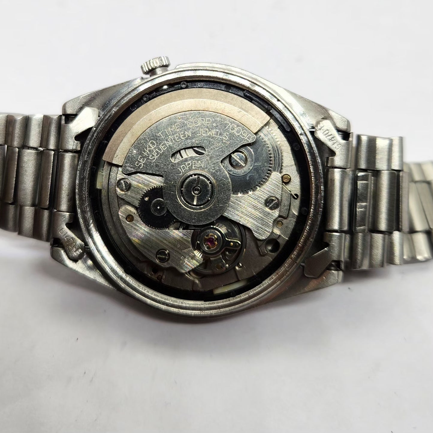 Vintage 1980 Original Seiko 5 Automatic 7009-876A Blue face 17 Jewels Day-Date Japanese Men's Wrist Watch OG216