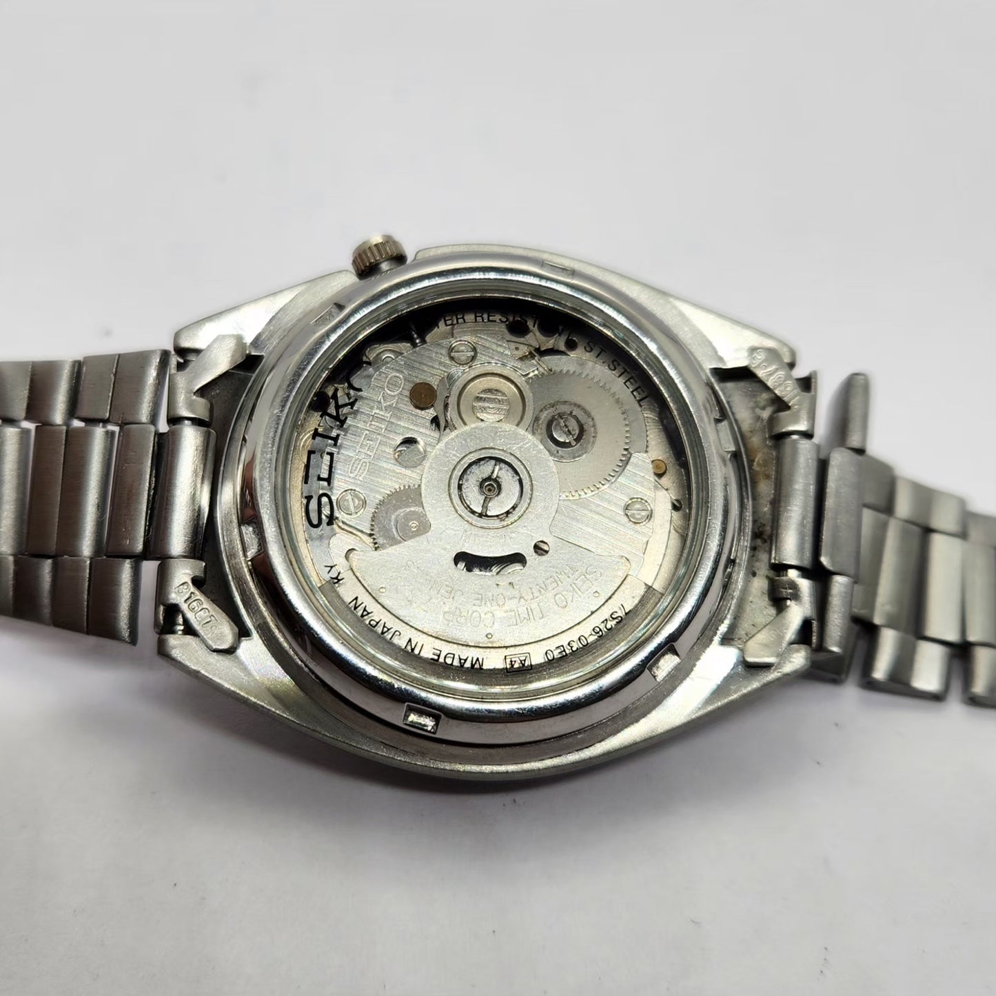 Vintage 1981 Original Seiko 5 Automatic 7S26-03E0 Black face 21 Jewels Day-Date Japanese Men's Wrist Watch OG218