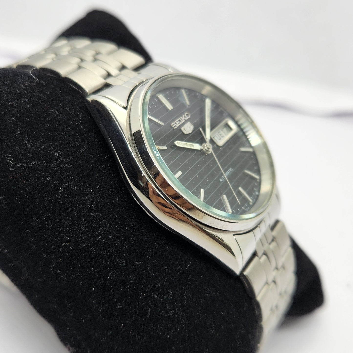Vintage 1983 Original Seiko 5 Automatic 6309-8900 Black face 17 Jewels Day-Date Japanese Men's Wrist Watch OG249