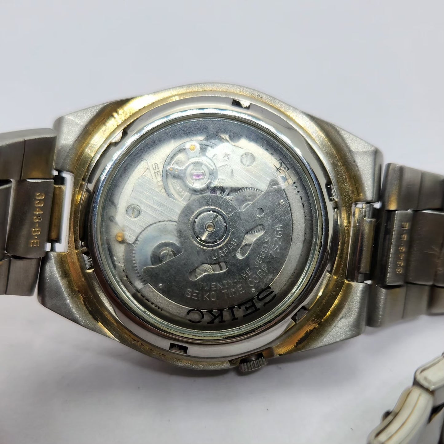 Vintage 1980 Original Seiko 5 Automatic 7S26 Gold face 21 Jewels Day-Date Japanese Men's Wrist Watch OG256