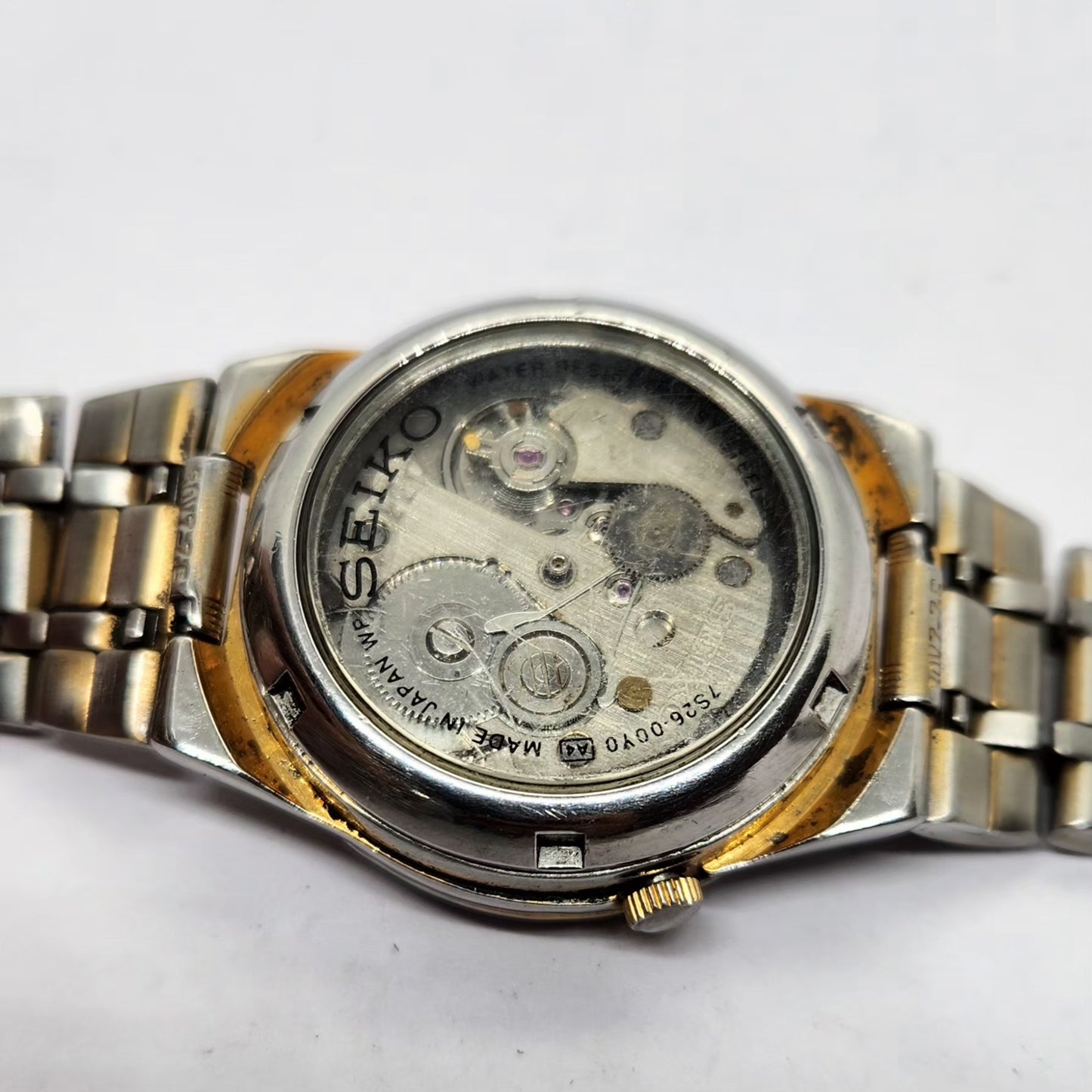 Vintage 1980 Original Seiko 5 Automatic 7s26 Gold face 21 Jewels Day-Date Japanese Men's Wrist Watch OG260