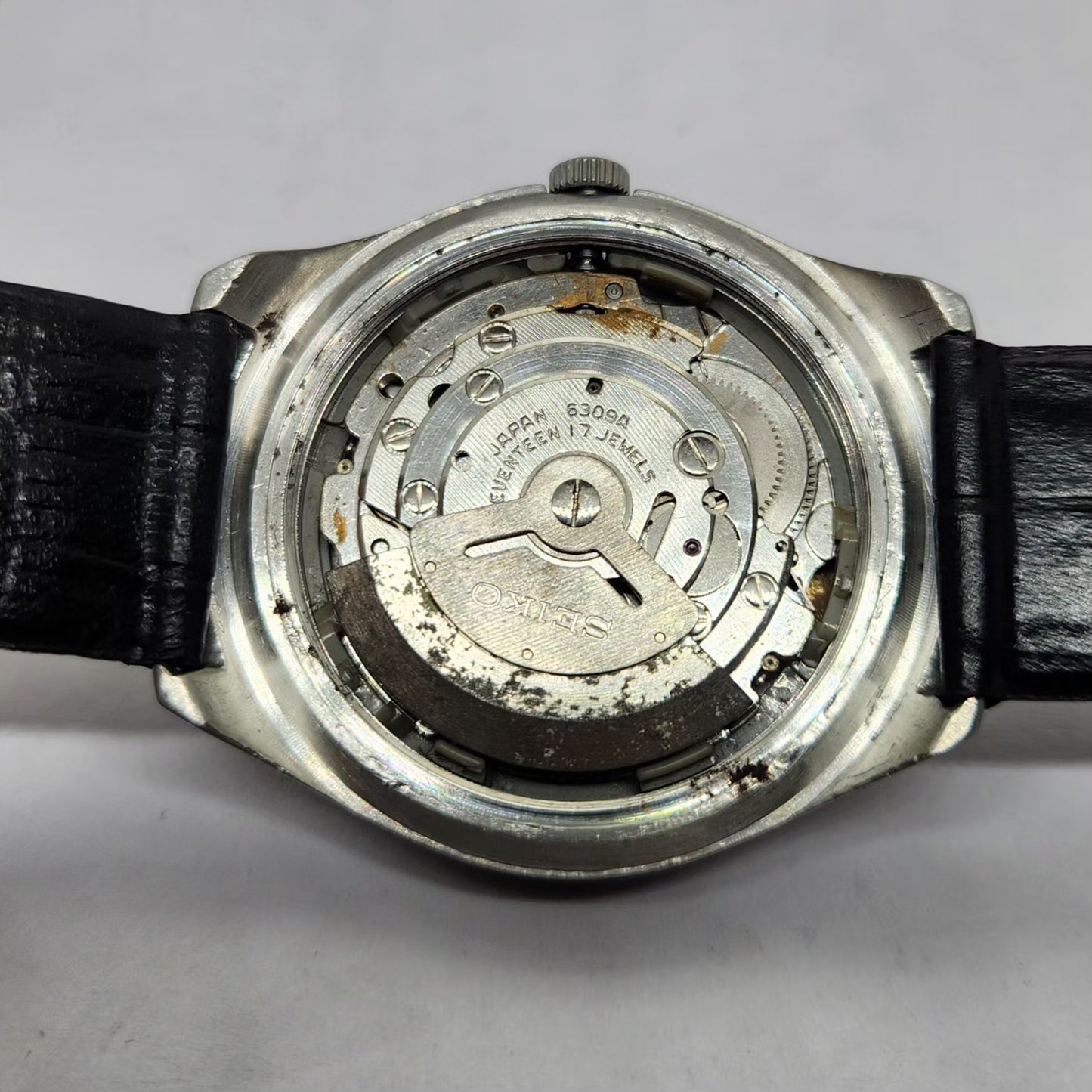 Vintage 1985 Original Seiko 5 Automatic 6309-8840 Blue face 17 Jewels Day-Date Japanese Men's Wrist Watch OG265