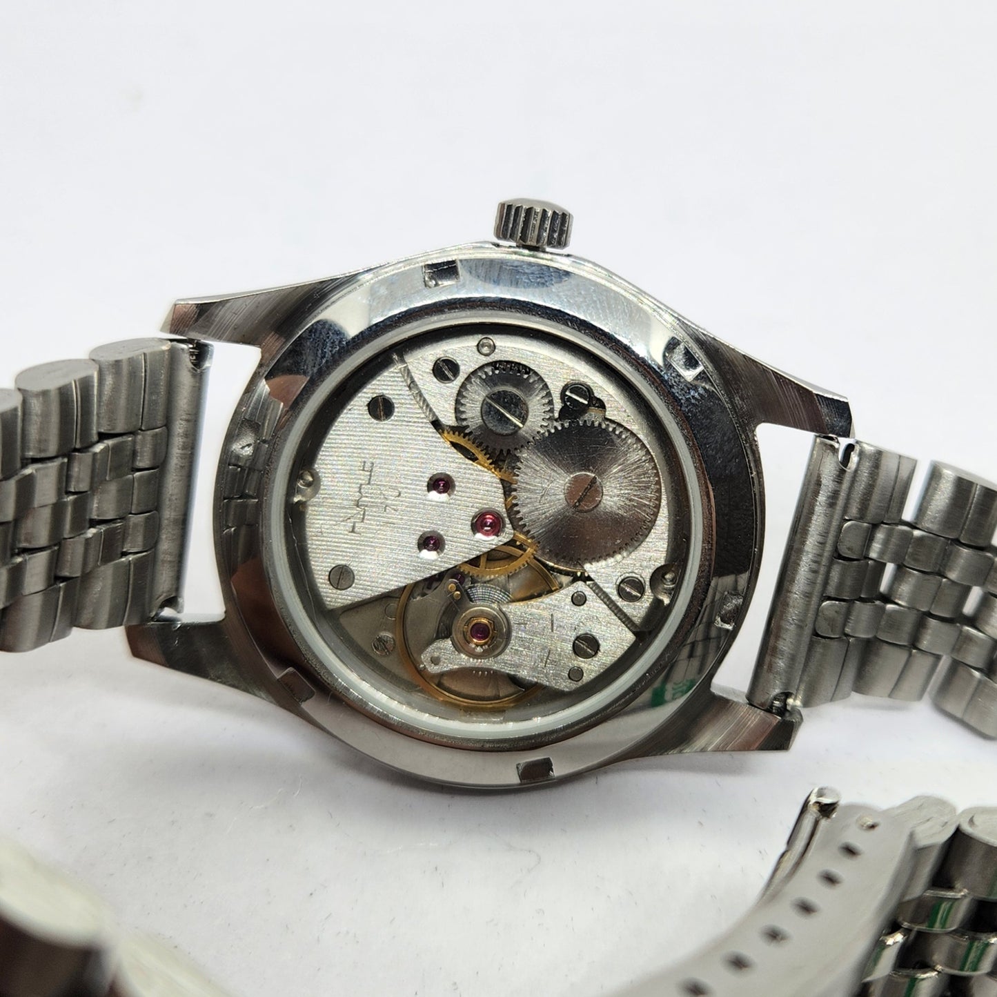 Vintage MOD HMT Janata Hand Winding 17 Jewels Silver Face Jubilee Bracelet Men's Wrist Watch G09