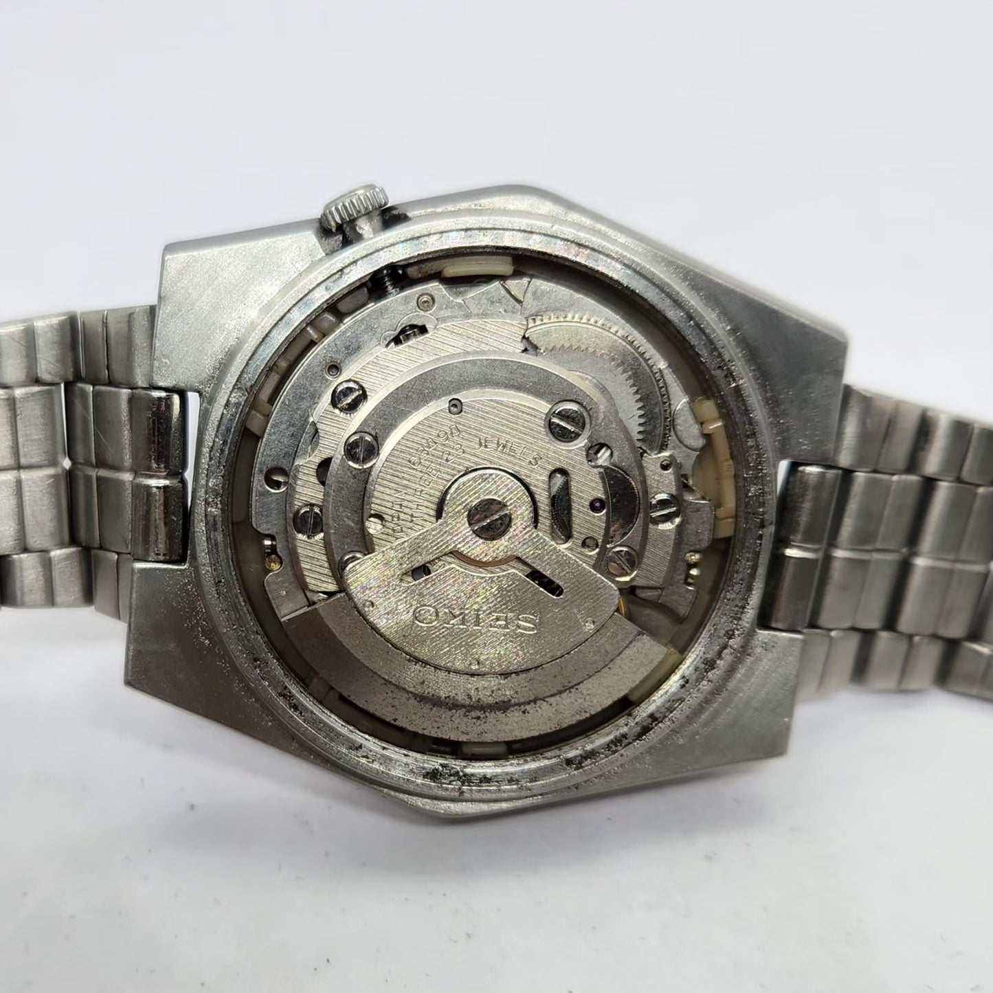 Vintage 1984 Original Seiko 5 Automatic 6349-504A Silver face 23 Jewels Day-Date Japanese Men's Wrist Watch OG273