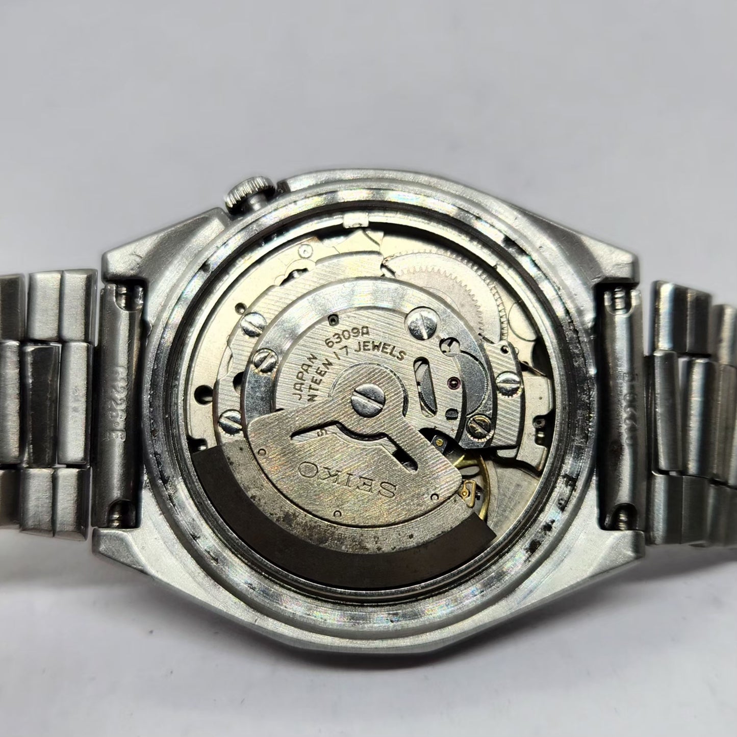 Vintage 1982 Original Seiko 5 Automatic 6309-720E Black face 17 Jewels Day-Date Japanese Men's Wrist Watch OG277