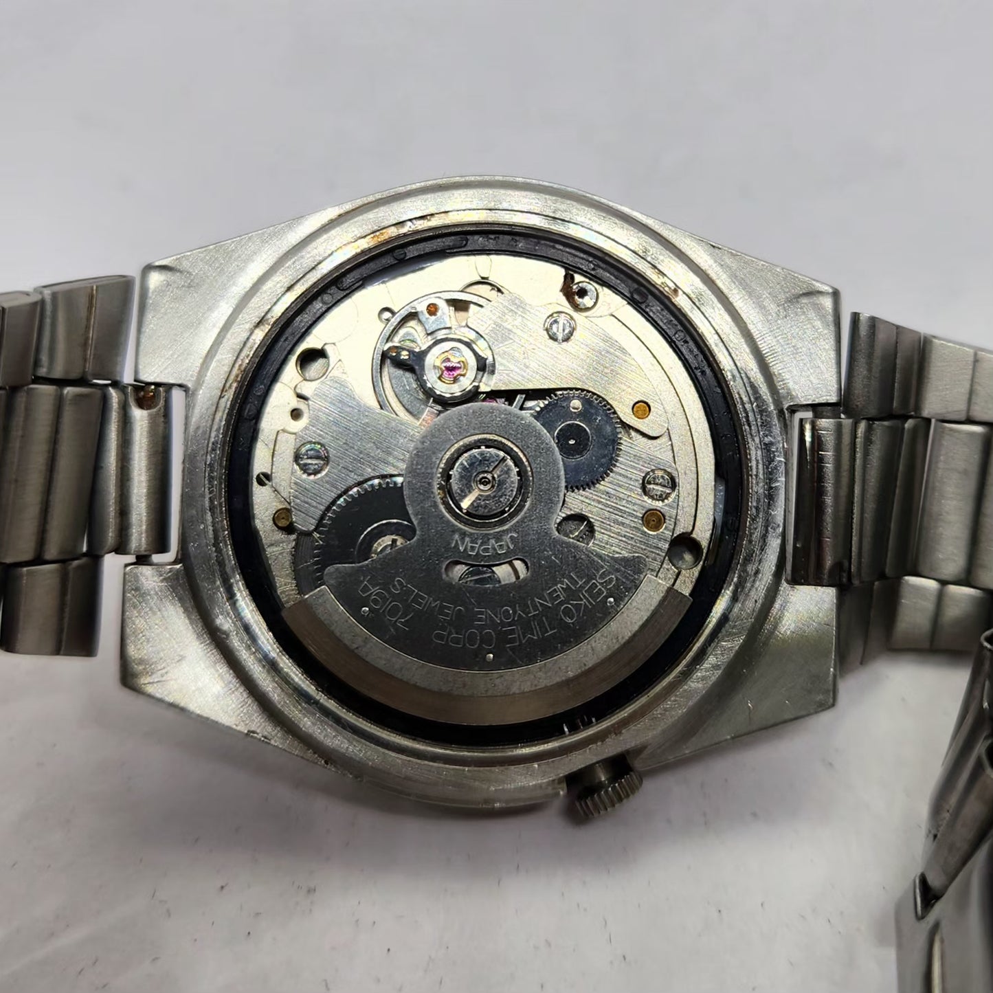 Vintage 1975 Original Seiko 5 Automatic 7019-8231 Black face 21 Jewels Day-Date Japanese Men's Wrist Watch OG279