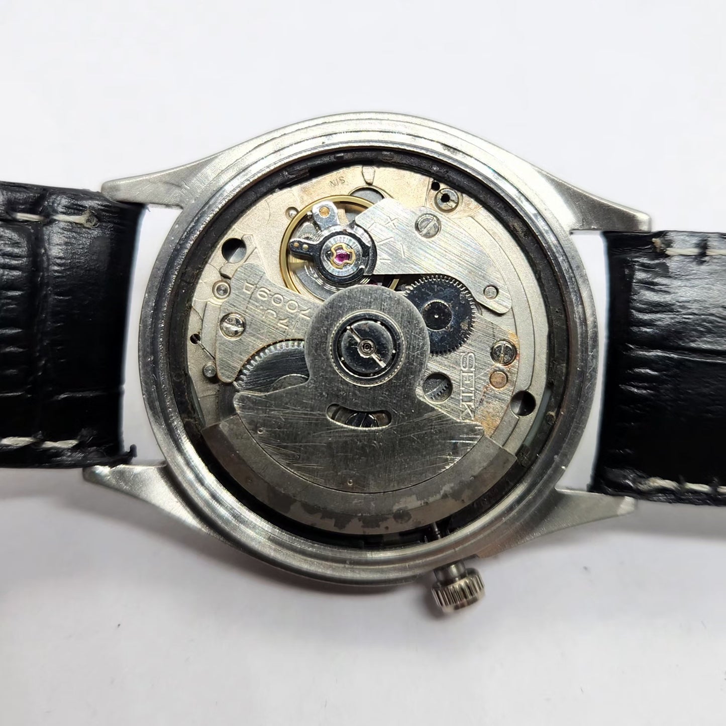 Vintage 1976 Original Seiko 5 Automatic 7009-3040 Black Face 17 Jewels Day-Date Japanese Men's Wrist Watch OG345