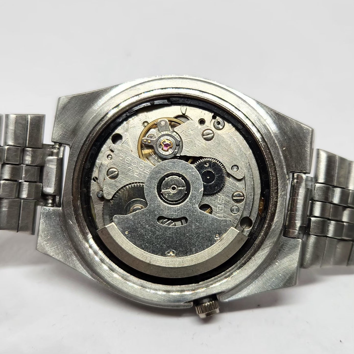 Vintage 1982 Original Seiko 5 Automatic 7009-3101 Black Face Railway Time Day-Date Japanese Men's Wrist Watch OG338