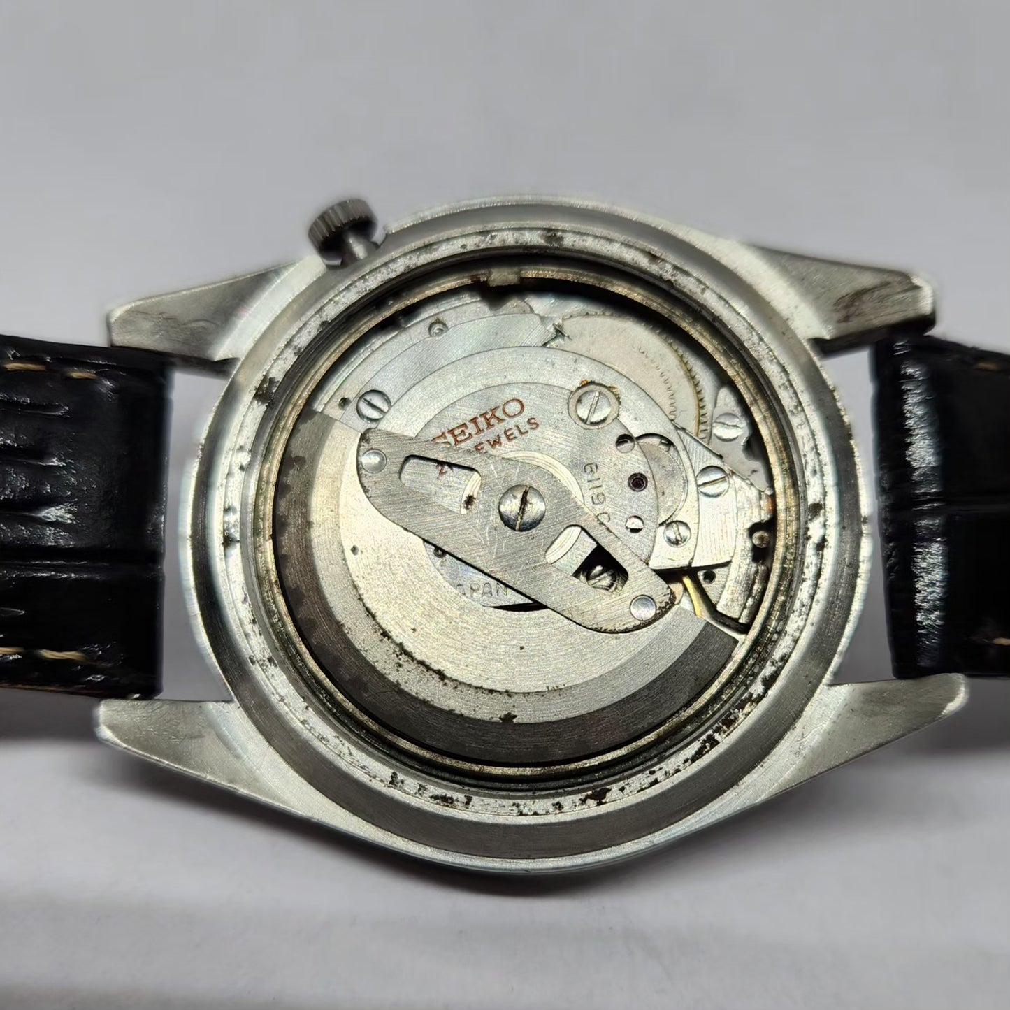 Vintage 1970 Original Seiko 5 Automatic 6119 Silver Face 21 Jewels Day-Date Japanese Men's Wrist Watch OG369