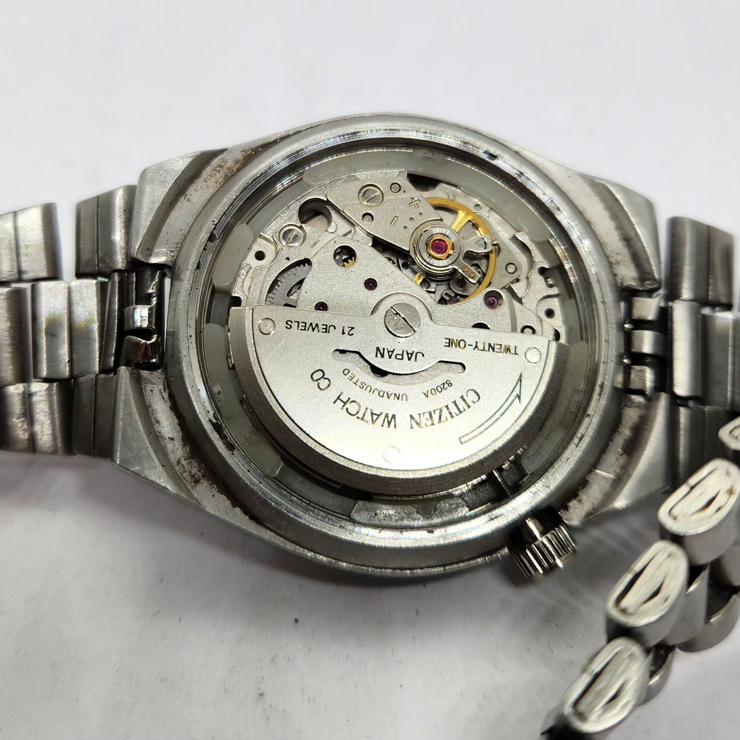 Vintage 1977 Original Citizen Automatic 8200 Black Face 35MM Case Day-Date Japanese Men's Wrist Watch CT22