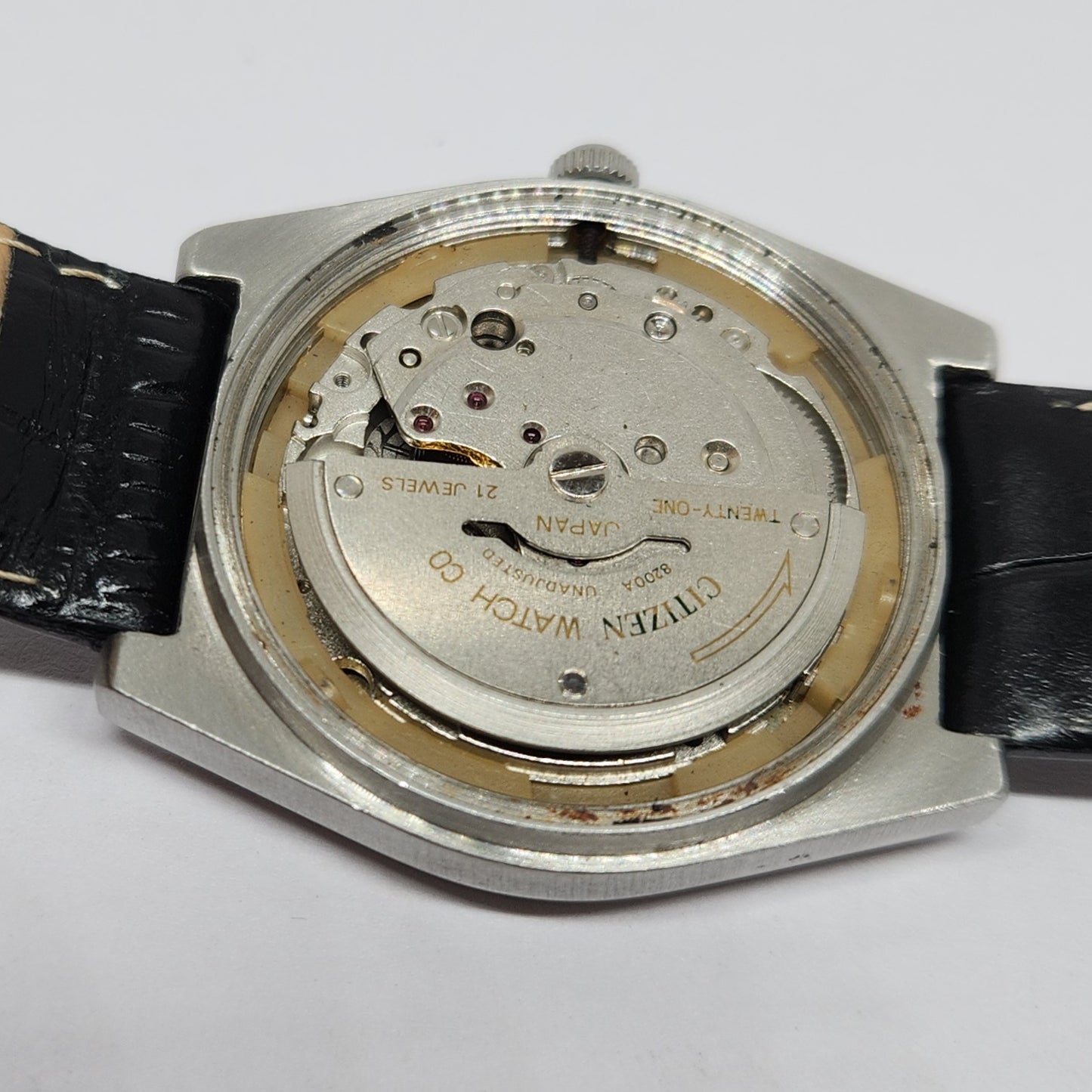 Vintage 1974 Original Citizen Automatic 8200 Gold Face 35MM Case Day-Date Japanese Men's Wrist Watch CT48
