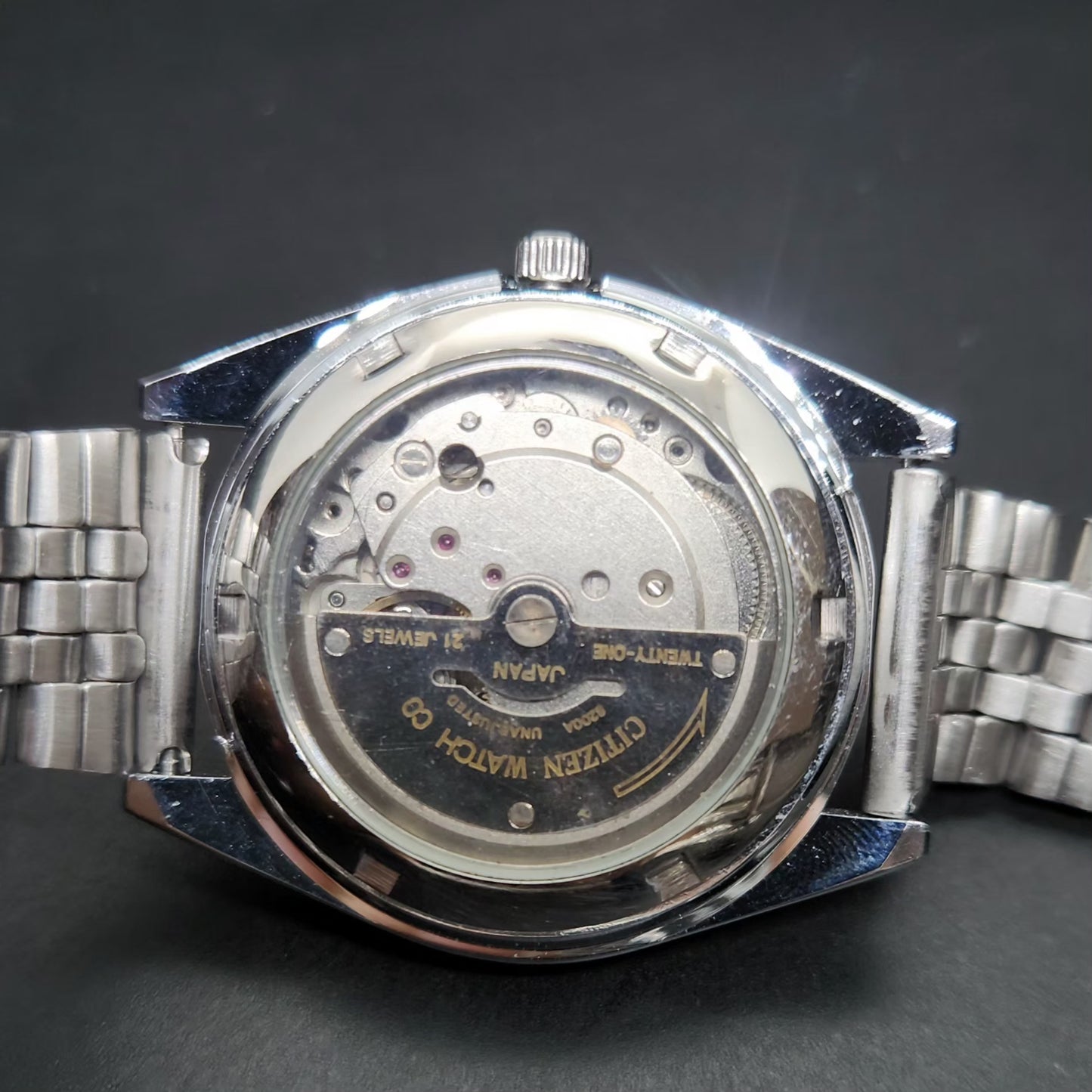 Vintage Mod Citizen 8200 Automatic Gold Face 36MM Case Date Men's Wrist Watch CT86