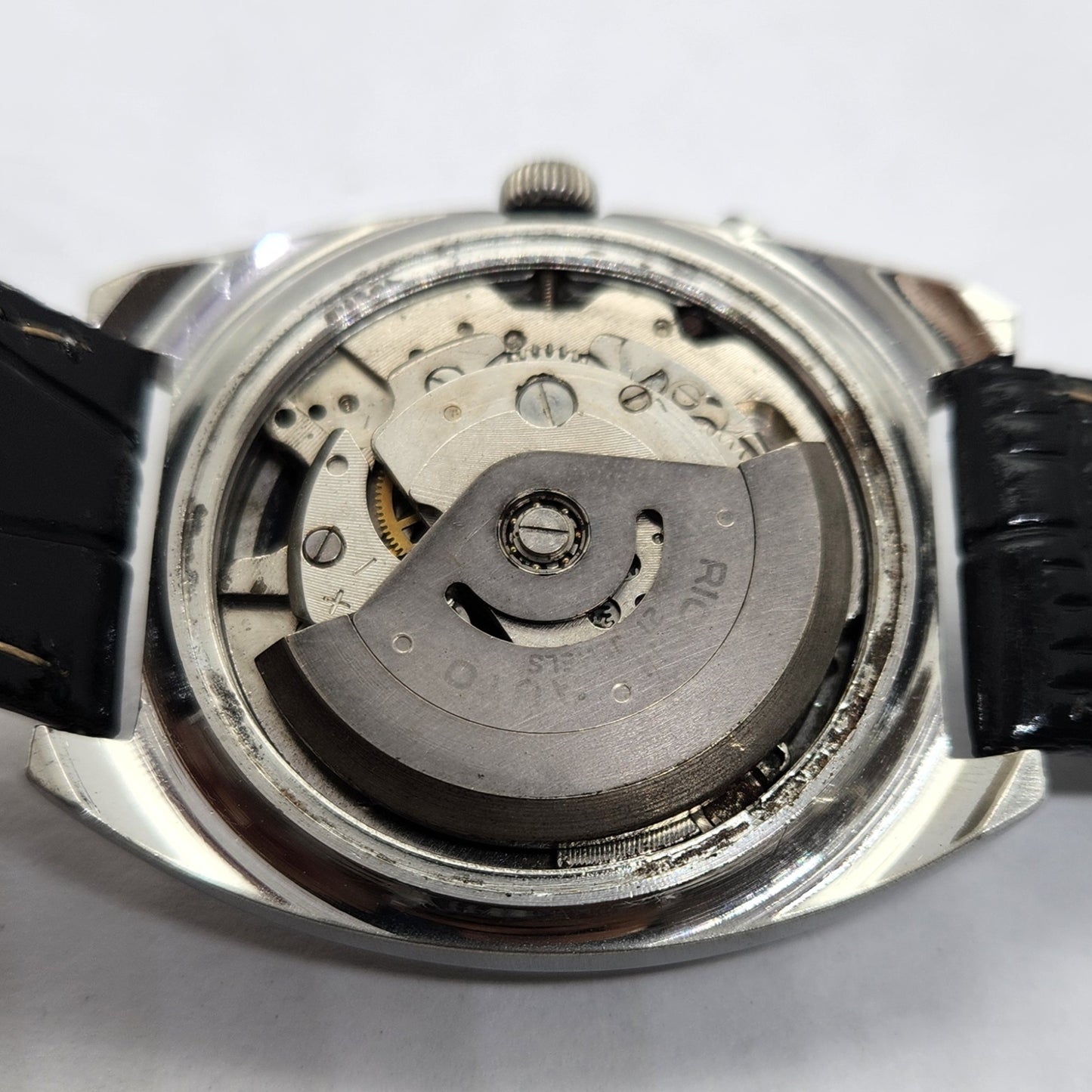 Vintage Ricoh R31 Automatic Black Face New Strap 21 Jewels Day-Date Men's Wrist Watch R20