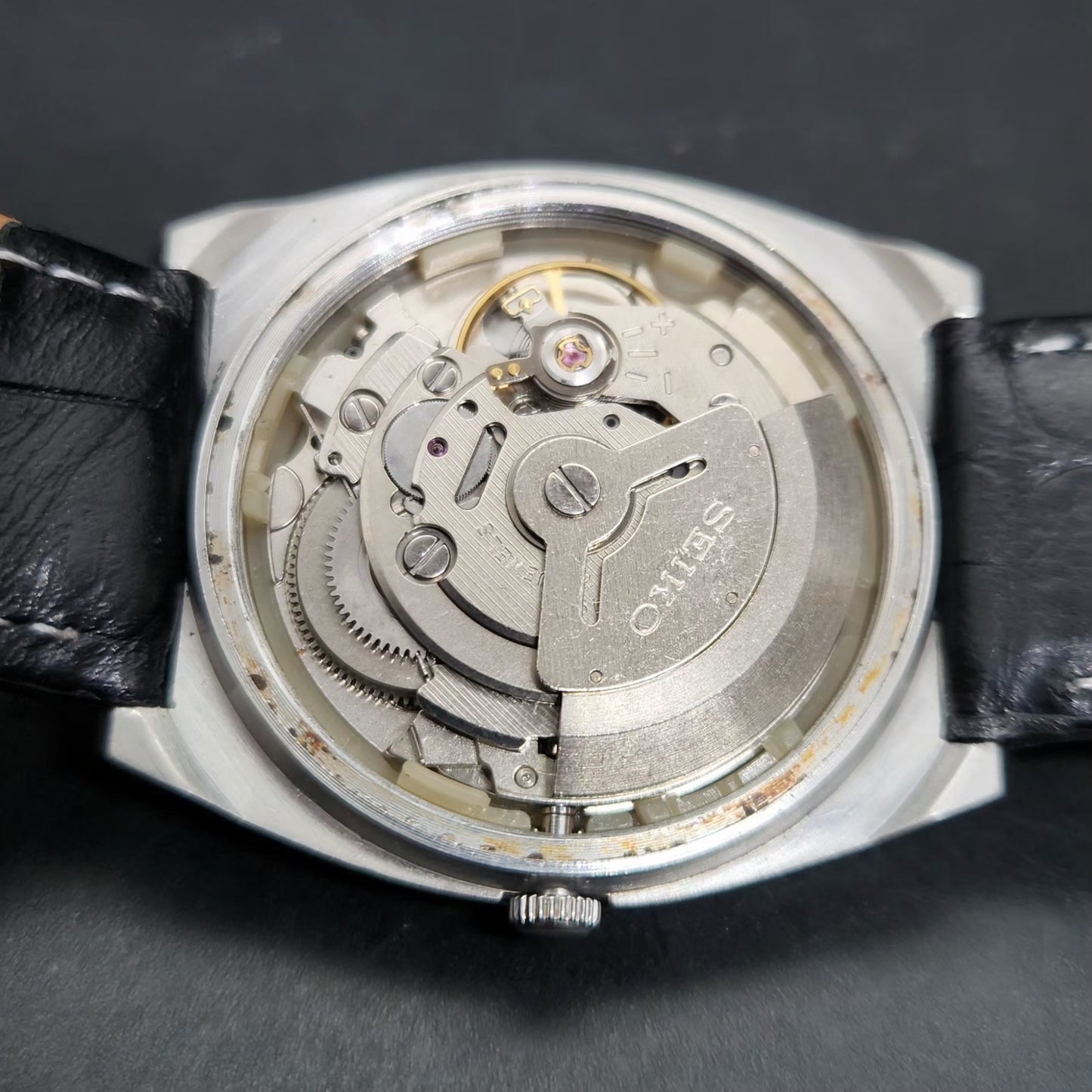 Vintage 1982 Original Seiko 5 Automatic 6349-6000 Black Face 17 Jewels Day-Date Japanese Men's Wrist Watch VS26