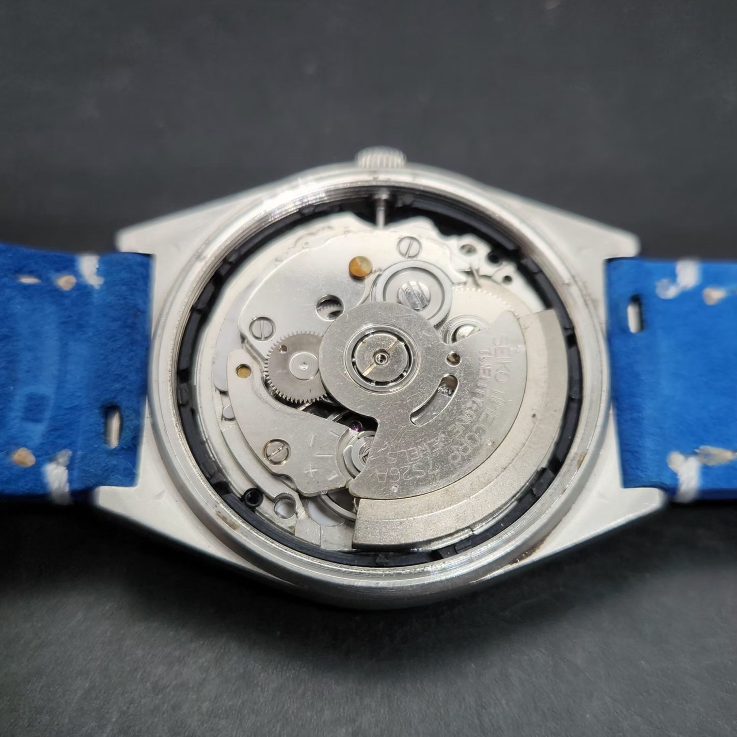 Vintage 1998 Original Seiko 5 Automatic 7s26-0070 Blue Face 21 Jewels Day-Date Japanese Men's Wrist Watch VS66