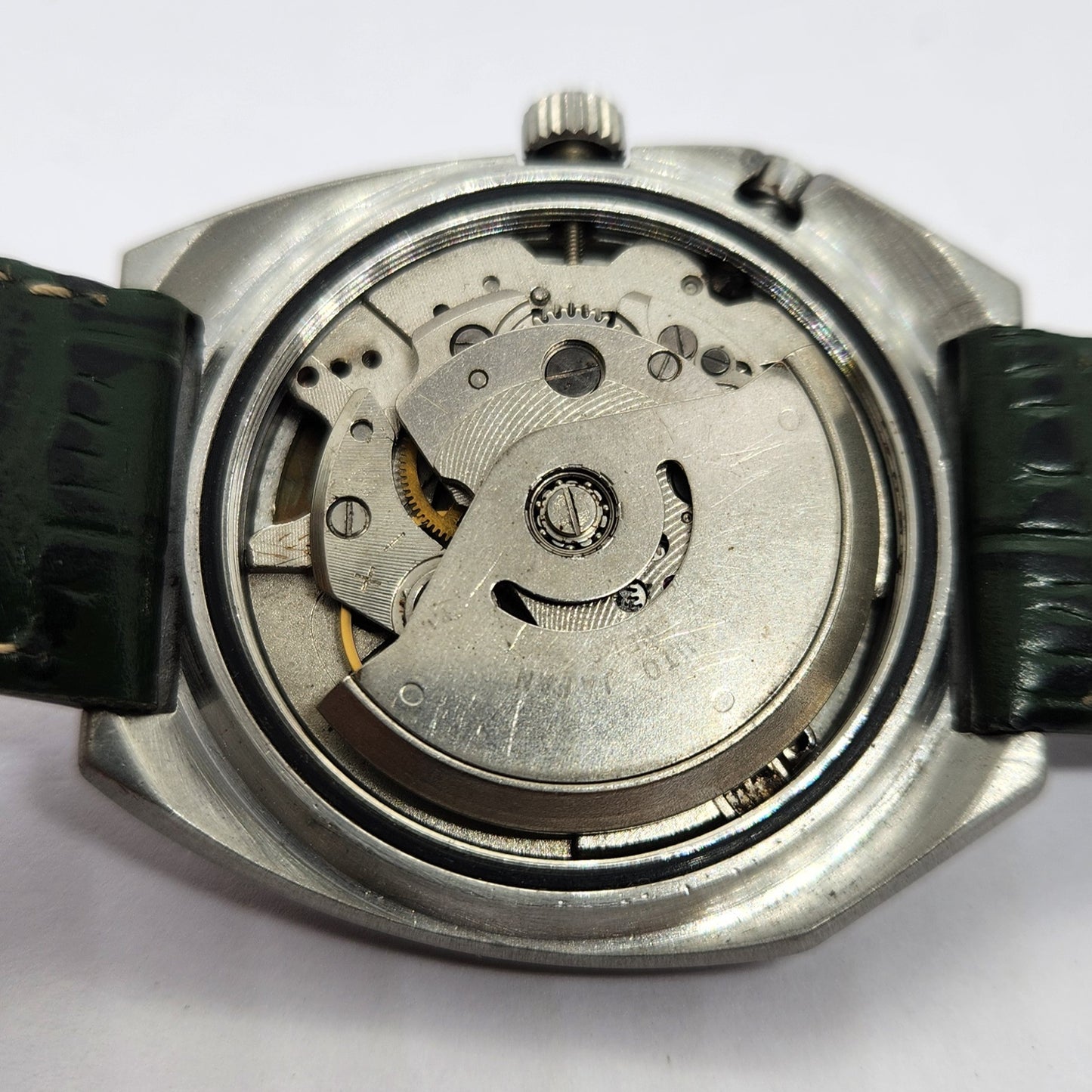 Vintage Ricoh R31 Automatic Green Face New Strap 21 Jewels Day-Date Men's Wrist Watch R50