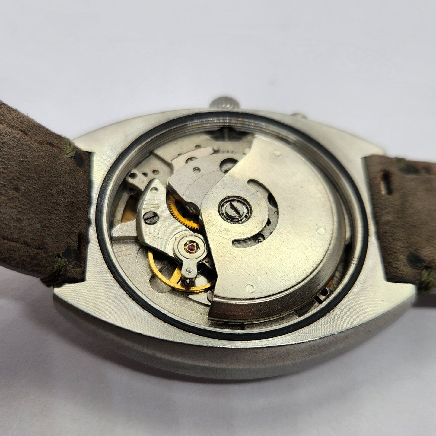 Vintage Ricoh R31 Automatic White Face New Strap 21 Jewels Day-Date Men's Wrist Watch R53
