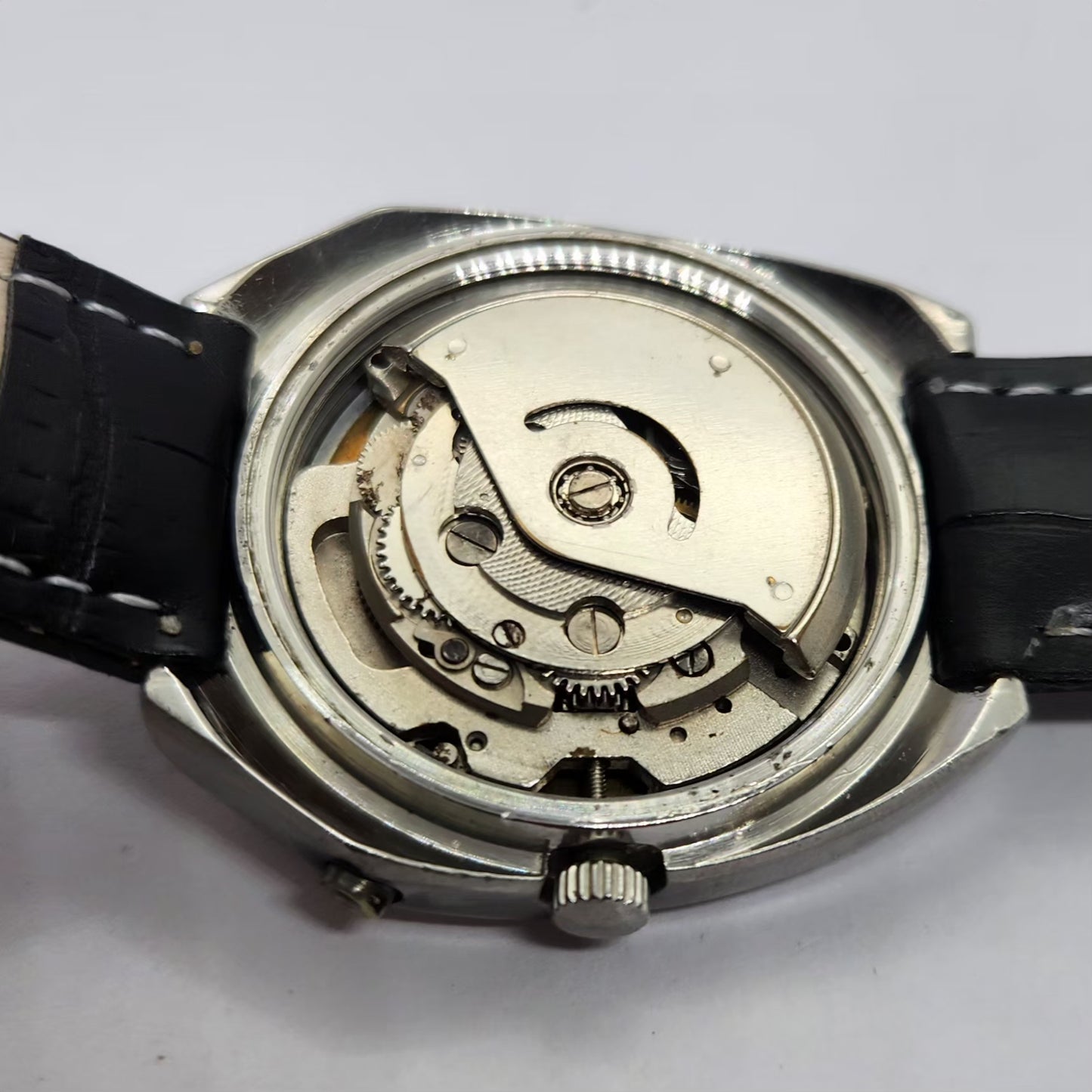 Vintage Ricoh R31 Automatic Black Face New Strap 21 Jewels Day-Date Men's Wrist Watch R64