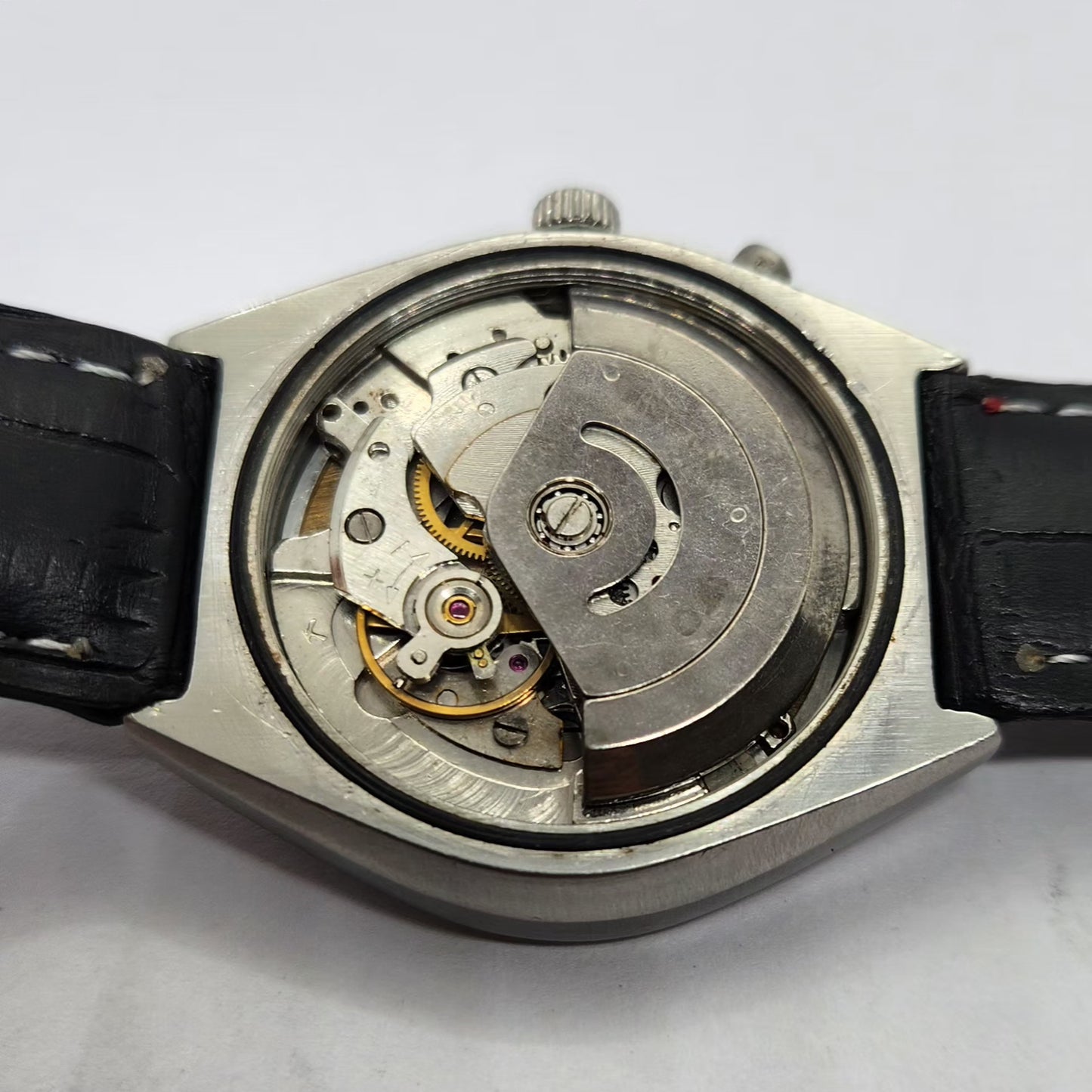 Vintage Ricoh R31 Automatic Red Face New Strap 21 Jewels Day-Date Men's Wrist Watch R65