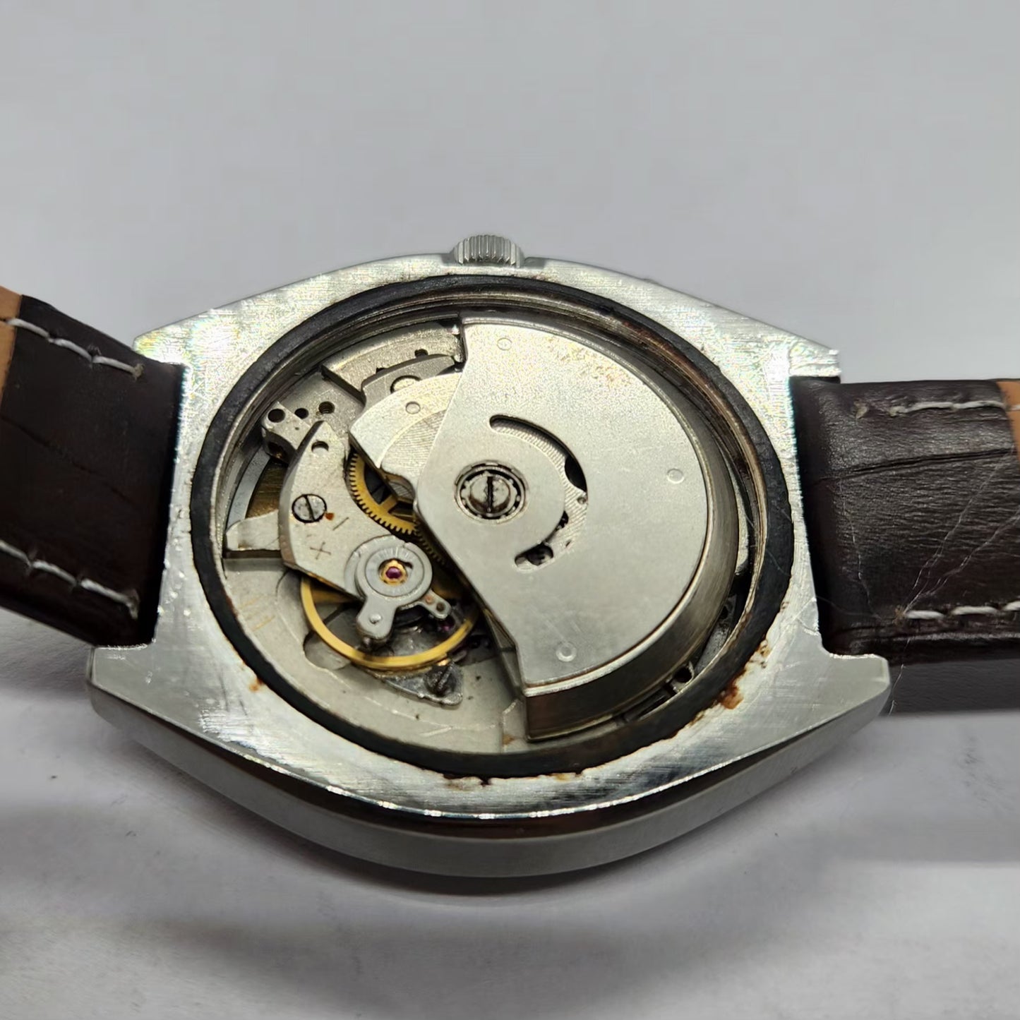 Vintage Ricoh R31 Automatic Brown Face New Strap 21 Jewels Day-Date Men's Wrist Watch R76
