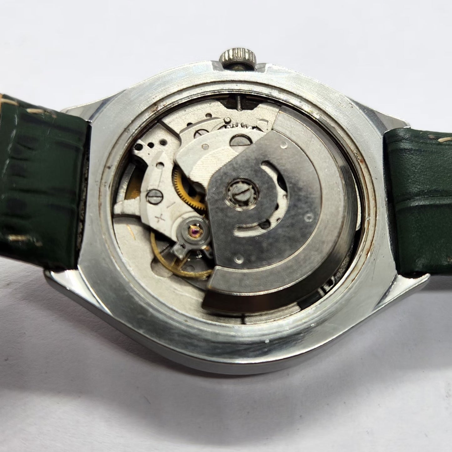 Vintage Ricoh R31 Automatic Green Face New Strap 21 Jewels Day-Date Men's Wrist Watch R79