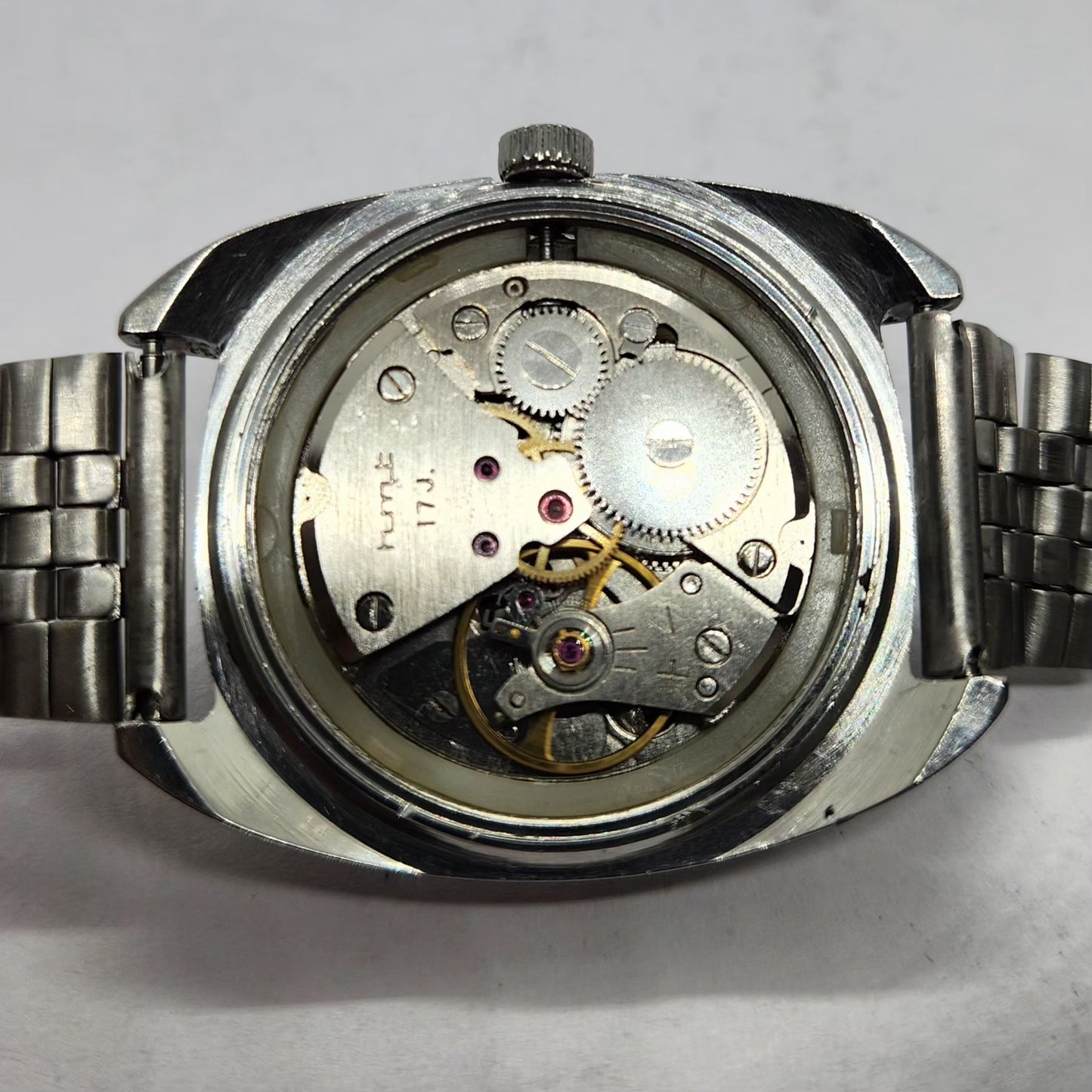 Vintage Original HMT Kohinoor Hand Winding 17 Jewels Grey Face Men's Wrist Watch HM42