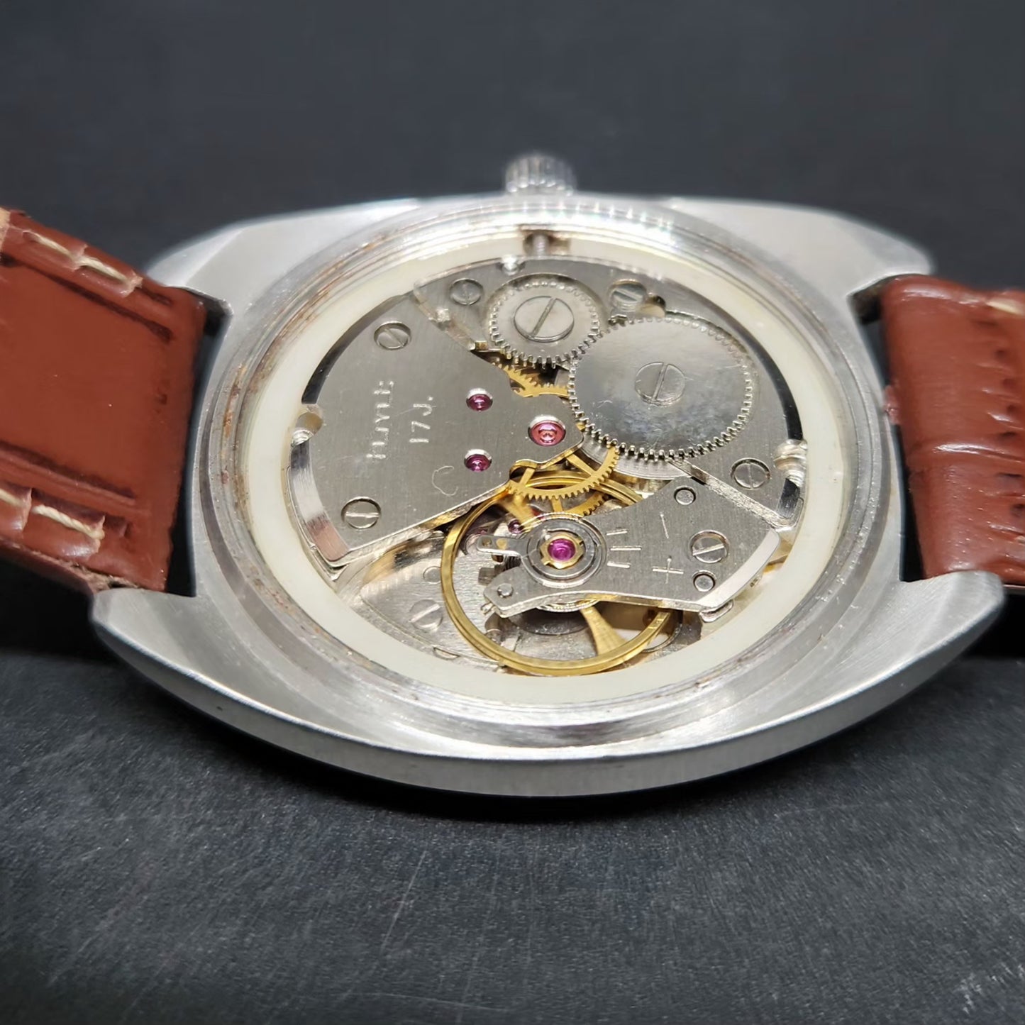 Vintage Original HMT Kohinoor Hand Winding 17 Jewels Silver Face Men's Wrist Watch HM106