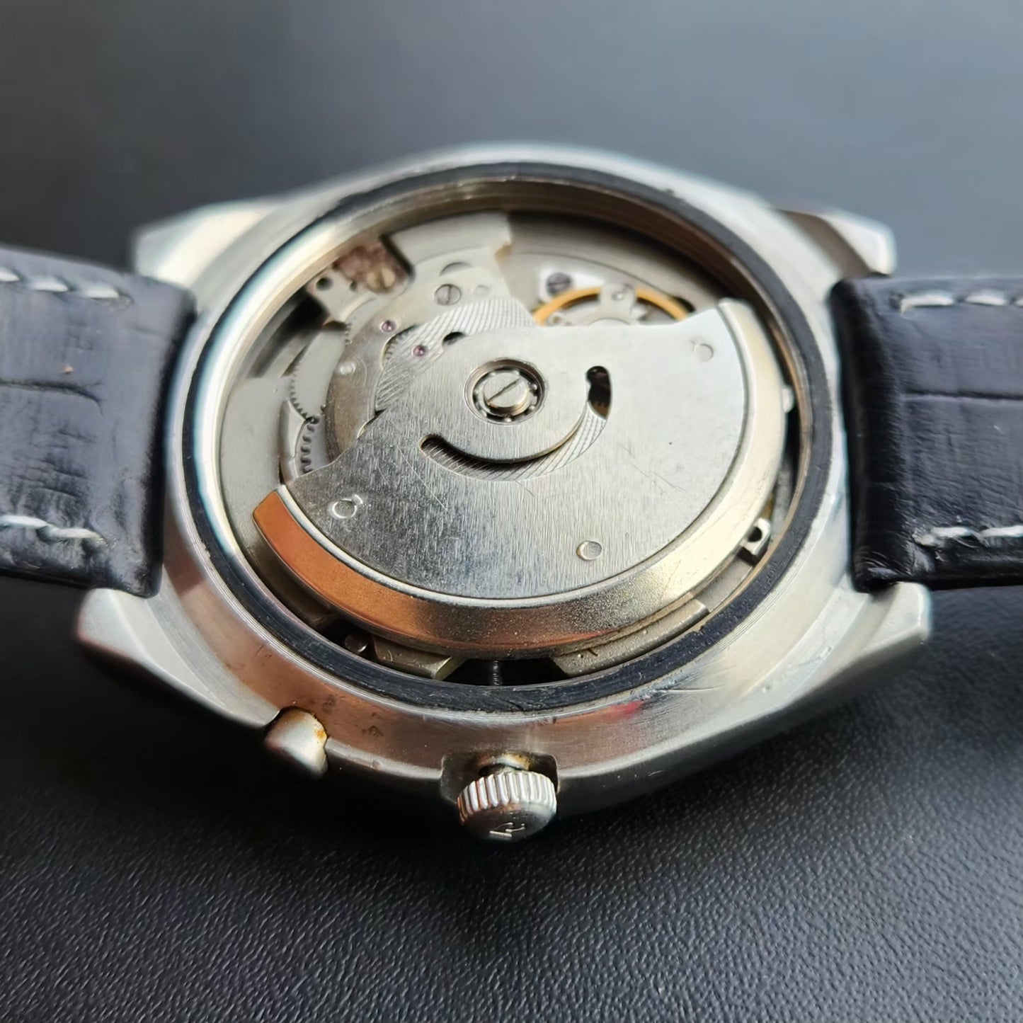 Vintage Ricoh R31 Automatic Black Face New Strap 21 Jewels Day-Date Men's Wrist Watch R109