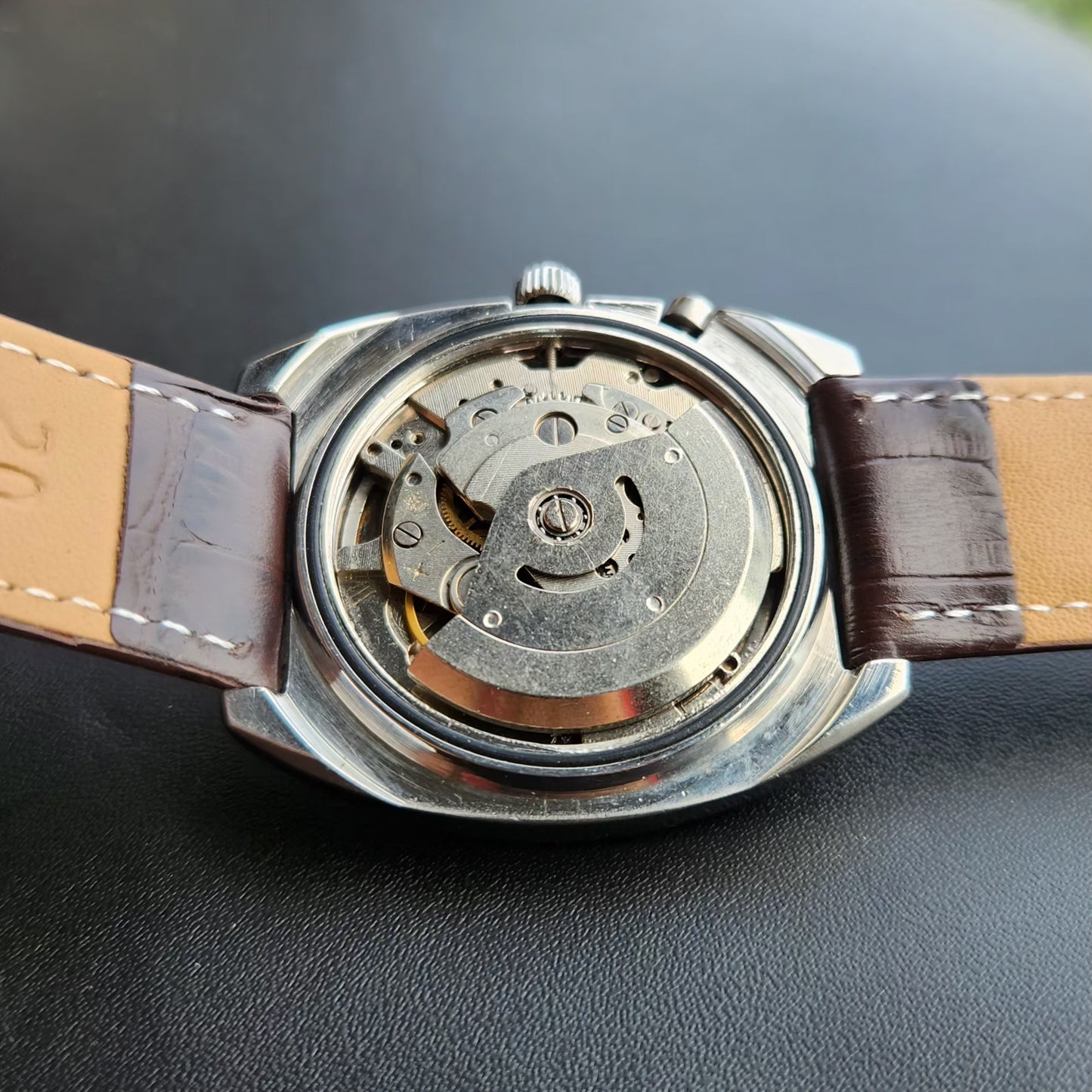 Vintage Ricoh R31 Automatic Brown Face New Strap 21 Jewels Day-Date Men's Wrist Watch R108