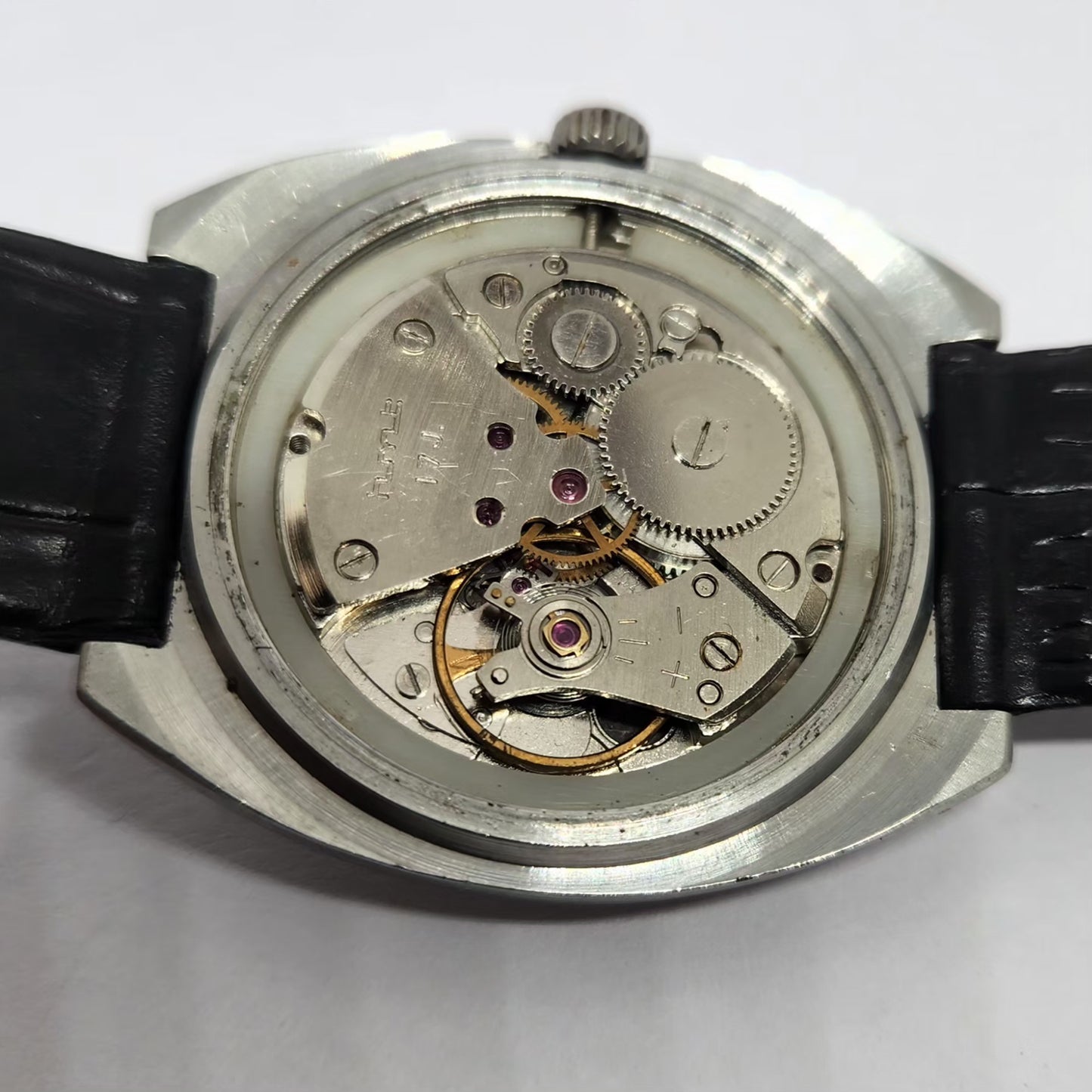 Vintage Original HMT Chethan Hand Winding 17 Jewels Brown Face Men's Wrist Watch HM132