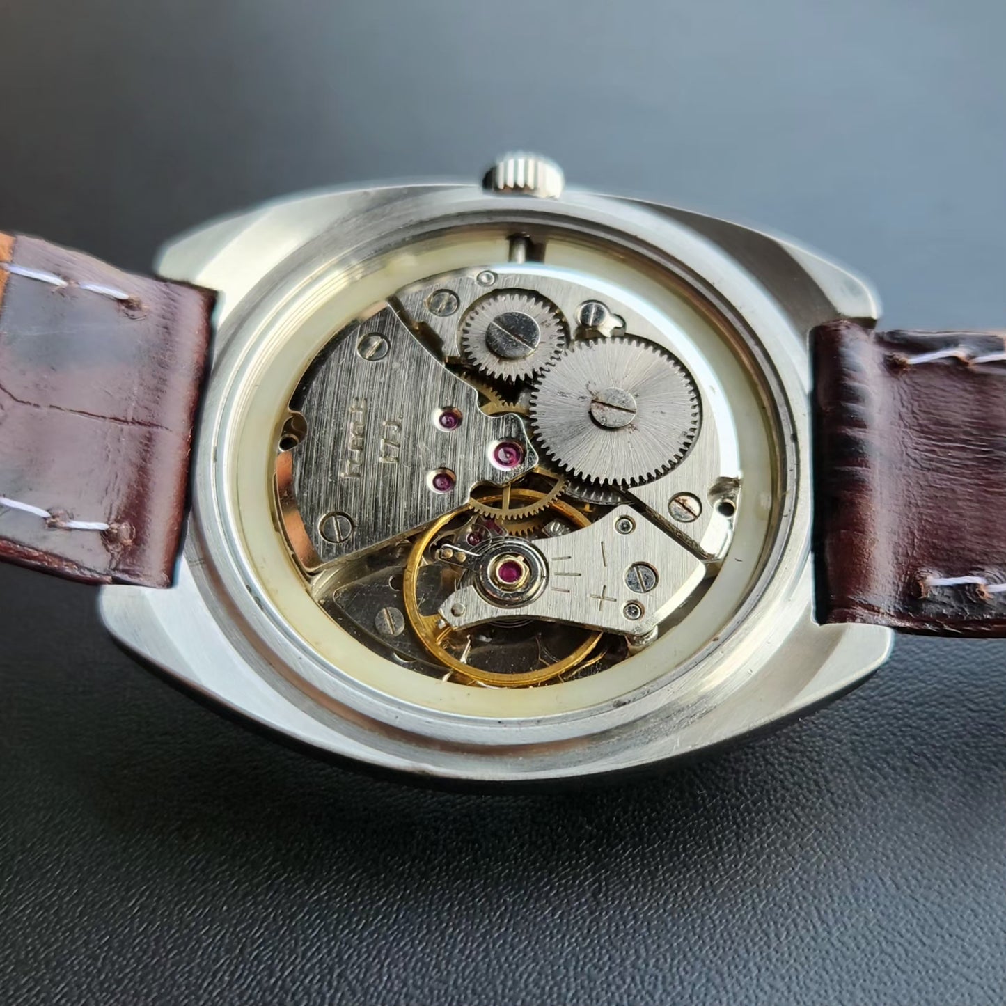 Vintage Original HMT Chetak Hand Winding 17 Jewels Brown Face Men's Wrist Watch HM141