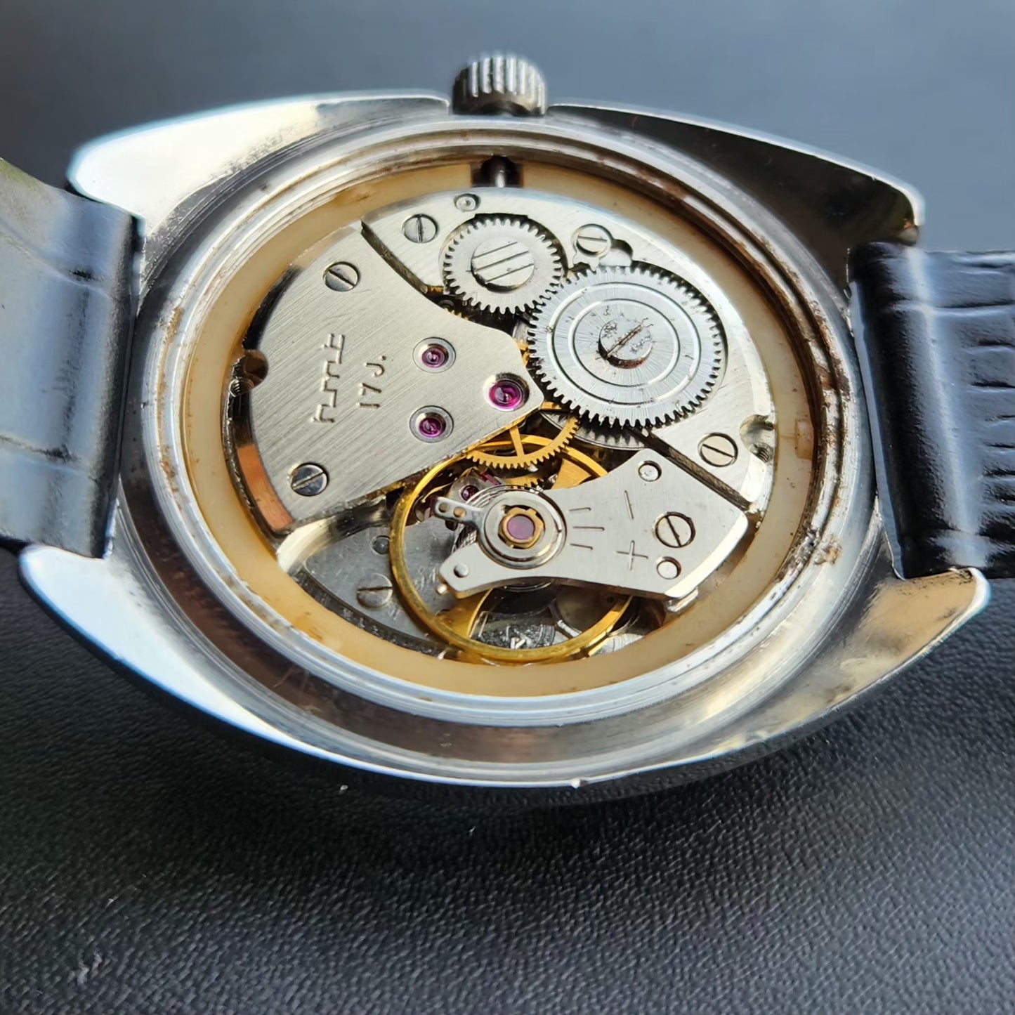 Vintage Original HMT Kohinoor Hand Winding 17 Jewels Silver Face Men's Wrist Watch HM144
