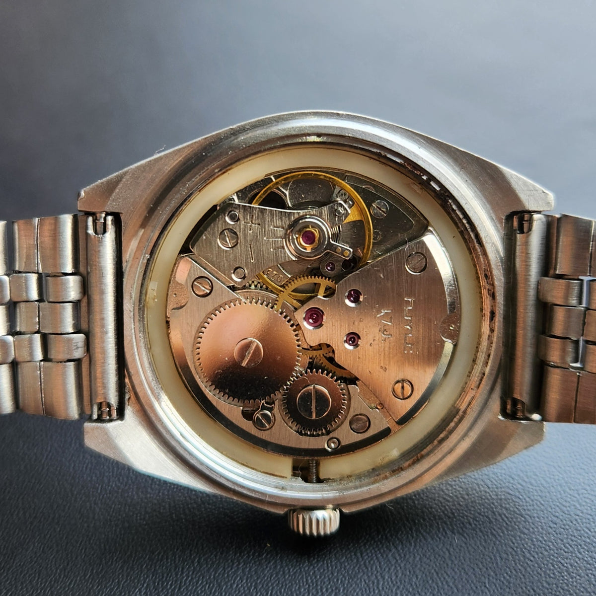 Vintage Original HMT Shreyas Hand Winding 17 Jewels Grey Face Men's Wrist Watch HM165