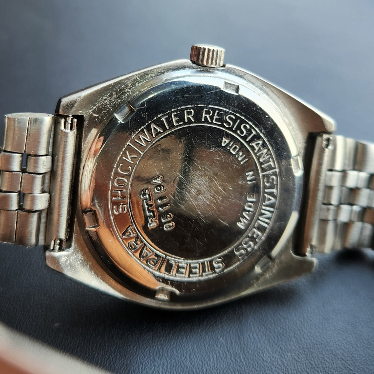 Vintage Original HMT Manas Hand Winding 17 Jewels Grey Face Men's Wrist Watch HM168