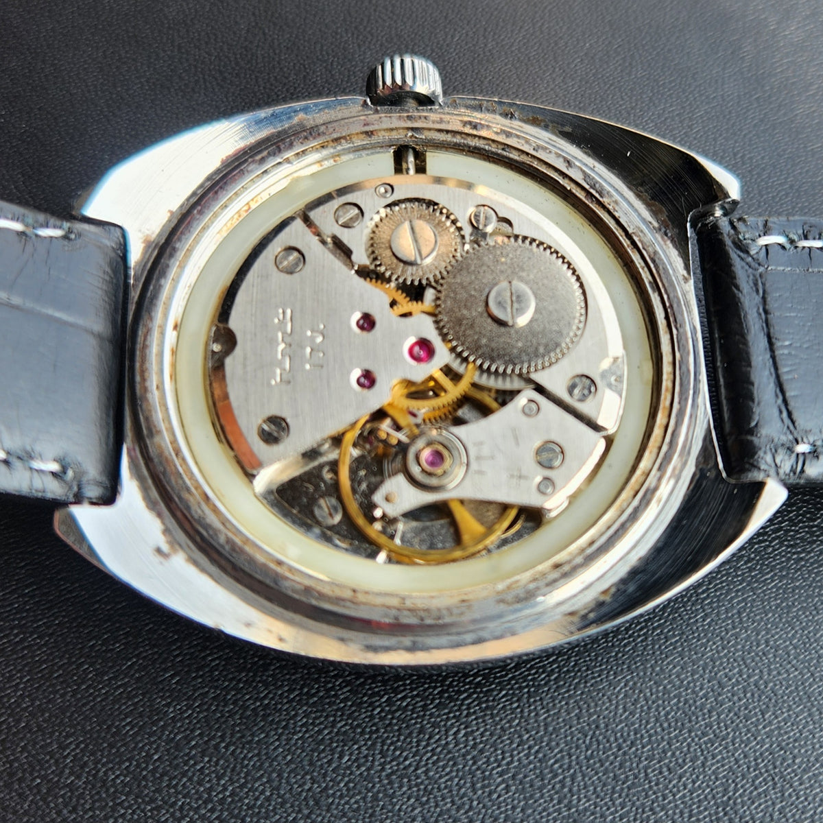 Vintage Original HMT Kohinoor Hand Winding 17 Jewels White Face Men's Wrist Watch HM176