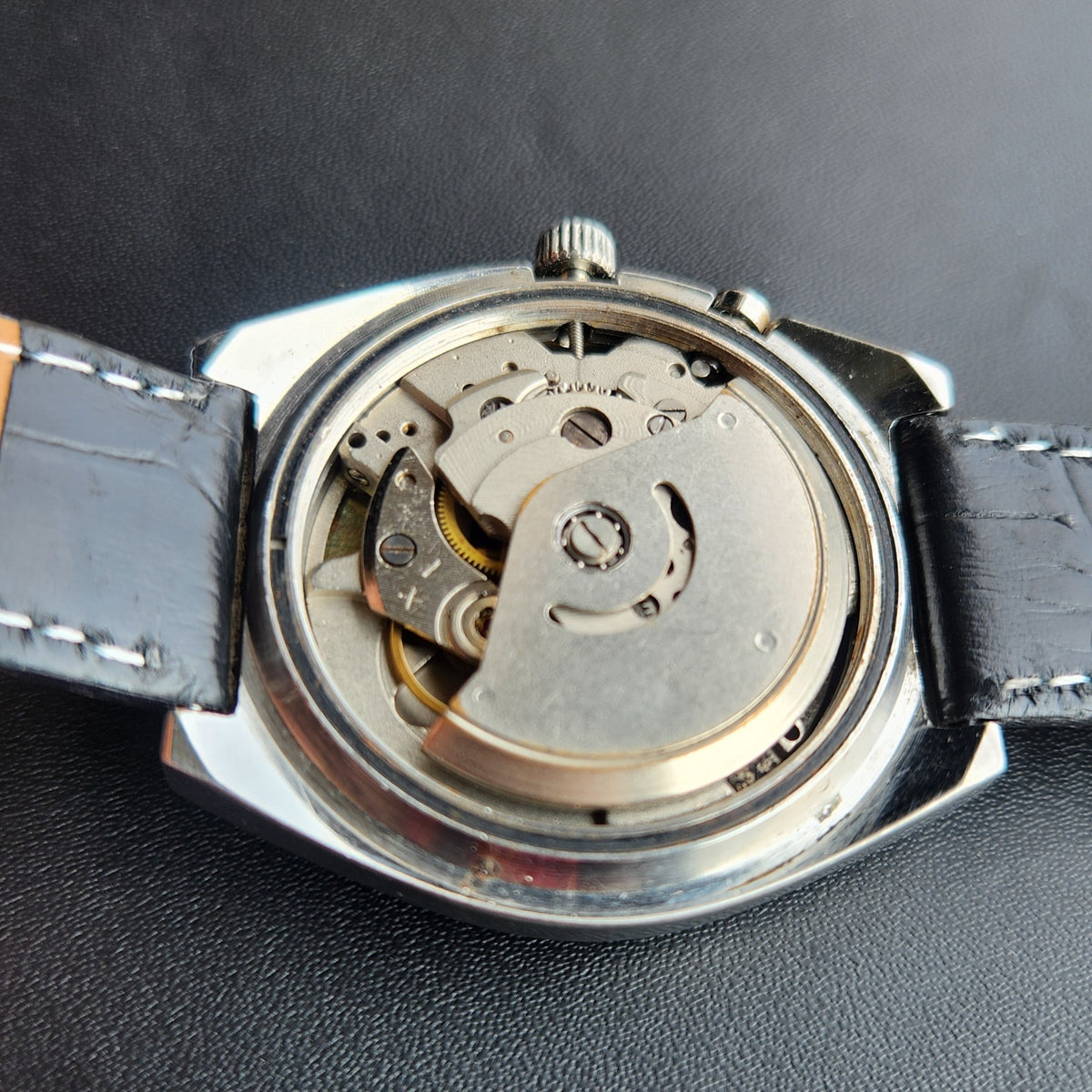 Vintage Ricoh R31 Automatic Blue Face New Strap 21 Jewels Day-Date Men's Wrist Watch R122