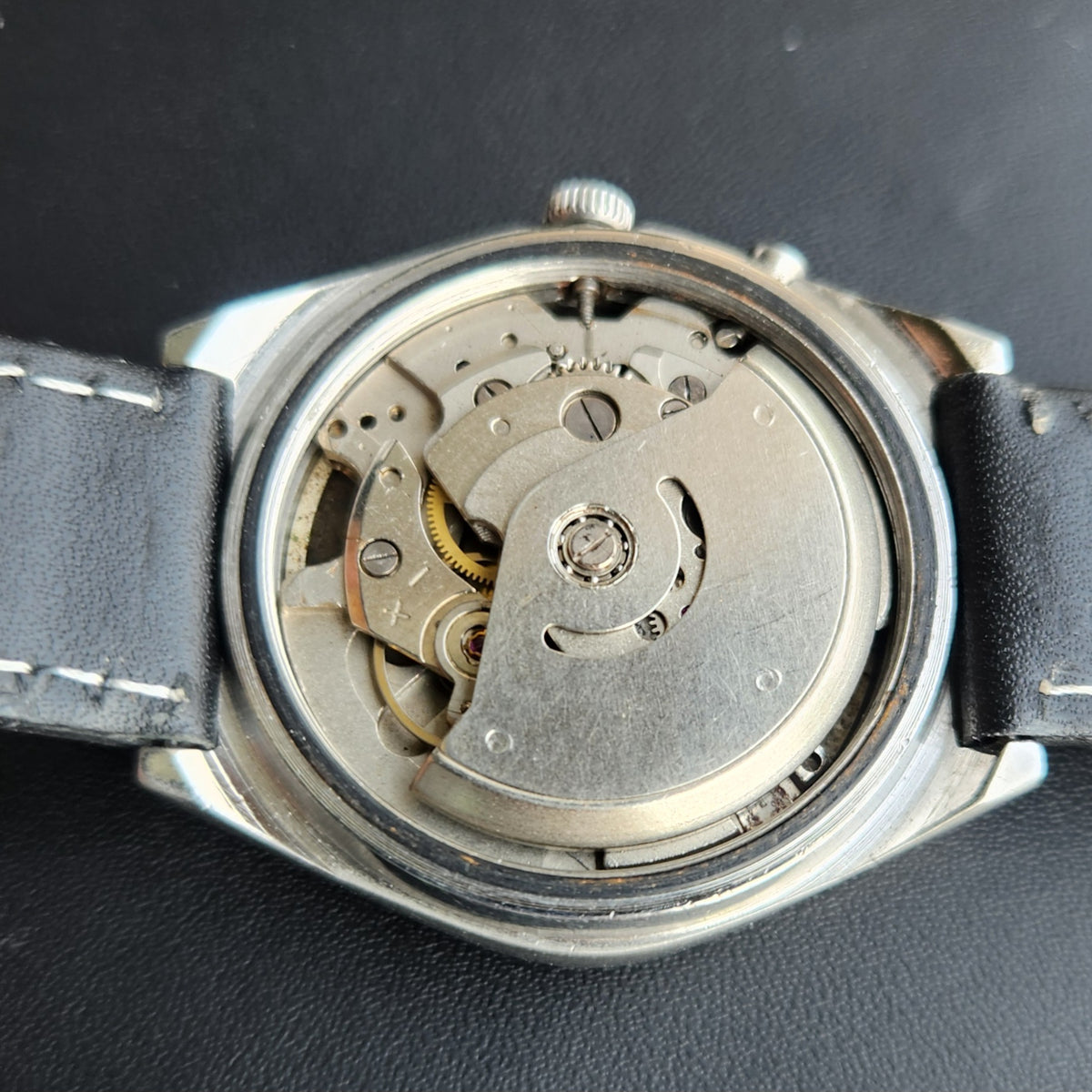 Vintage Ricoh R31 Automatic Black Face New Strap 21 Jewels Day-Date Men's Wrist Watch R128
