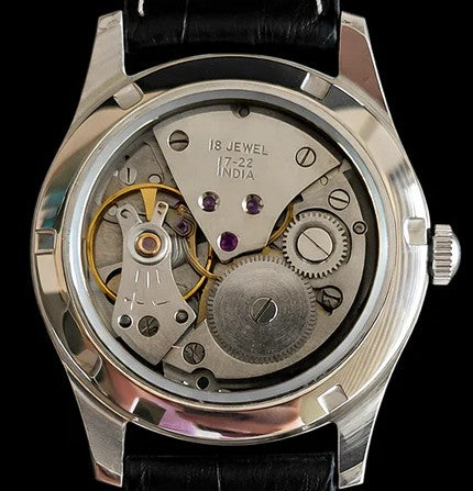 Vintage HMT Janata Devanagari Hand Winding 17 Jewels Red Face Jubilee Bracelet Men's Wrist Watch S108