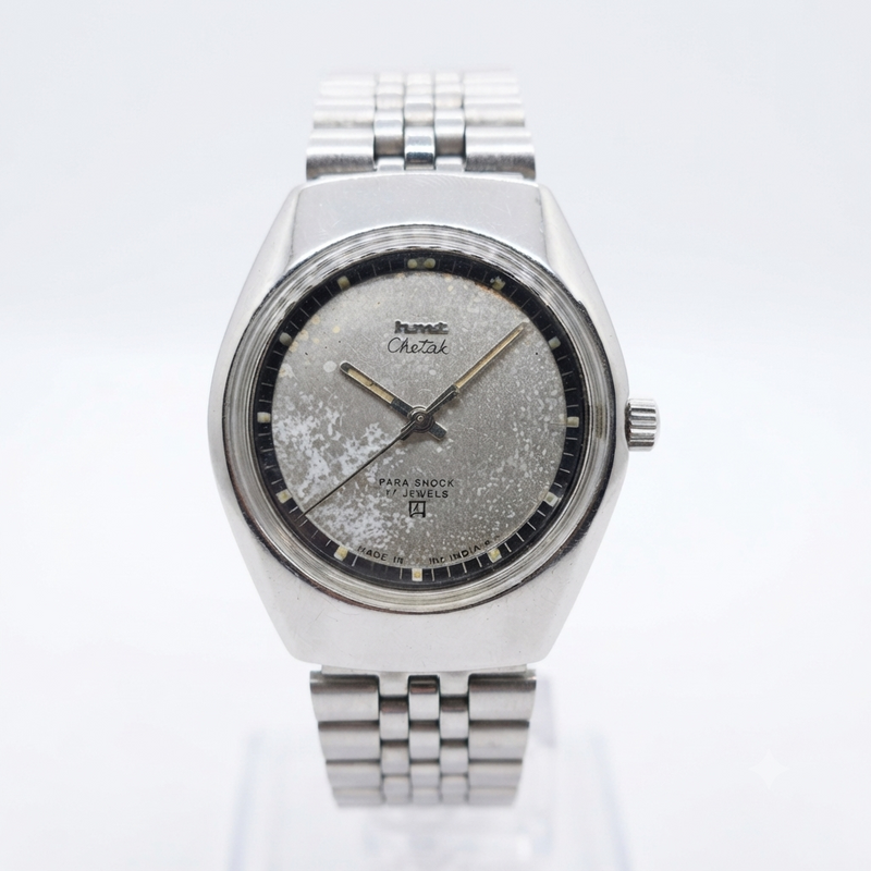 Vintage Original HMT Chetak Hand Winding 17 Jewels Silver Face Men's Wrist Watch OG284