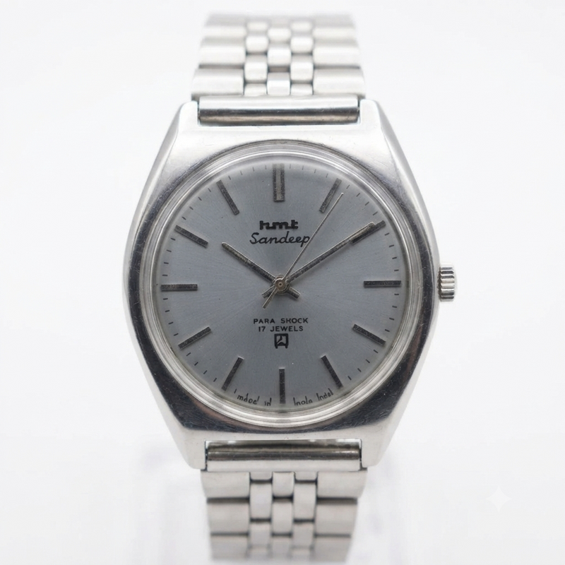 Vintage Original HMT Sandeep Hand Winding 17 Jewels Grey Face Men's Wrist Watch OG297