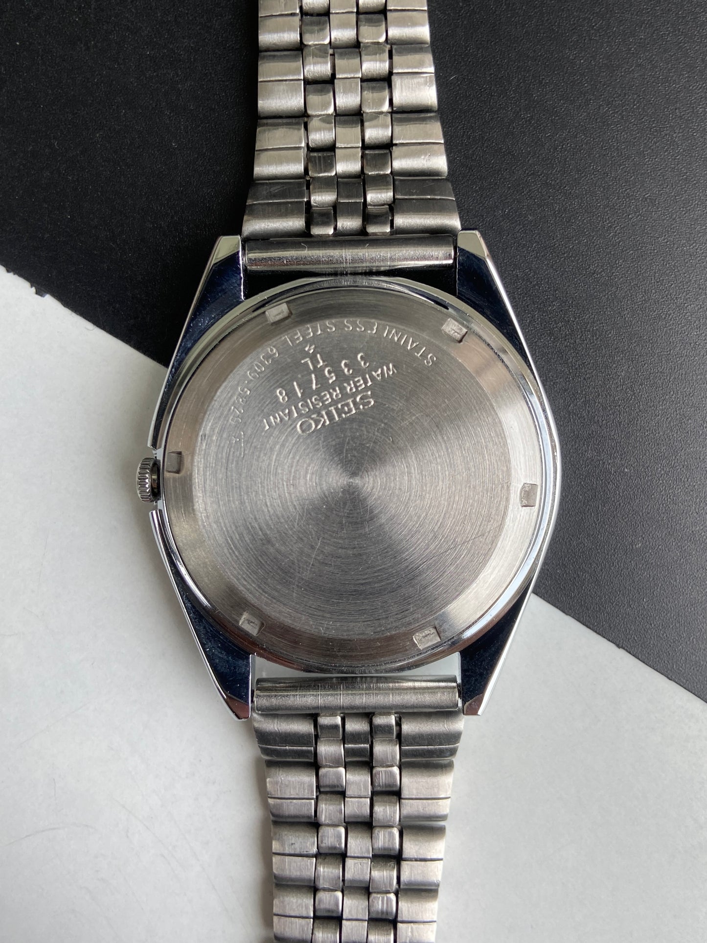 Vintage Mod Seiko 5 Automatic 6309A 17 Jewels Japan Men's Day-Date Yellow Face Wrist Watch E52